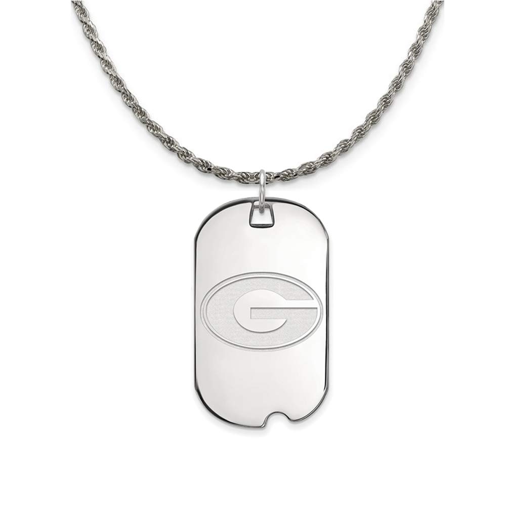 Georgia Bulldog Dog Tag Necklace - Silver & Black for Pet Lovers