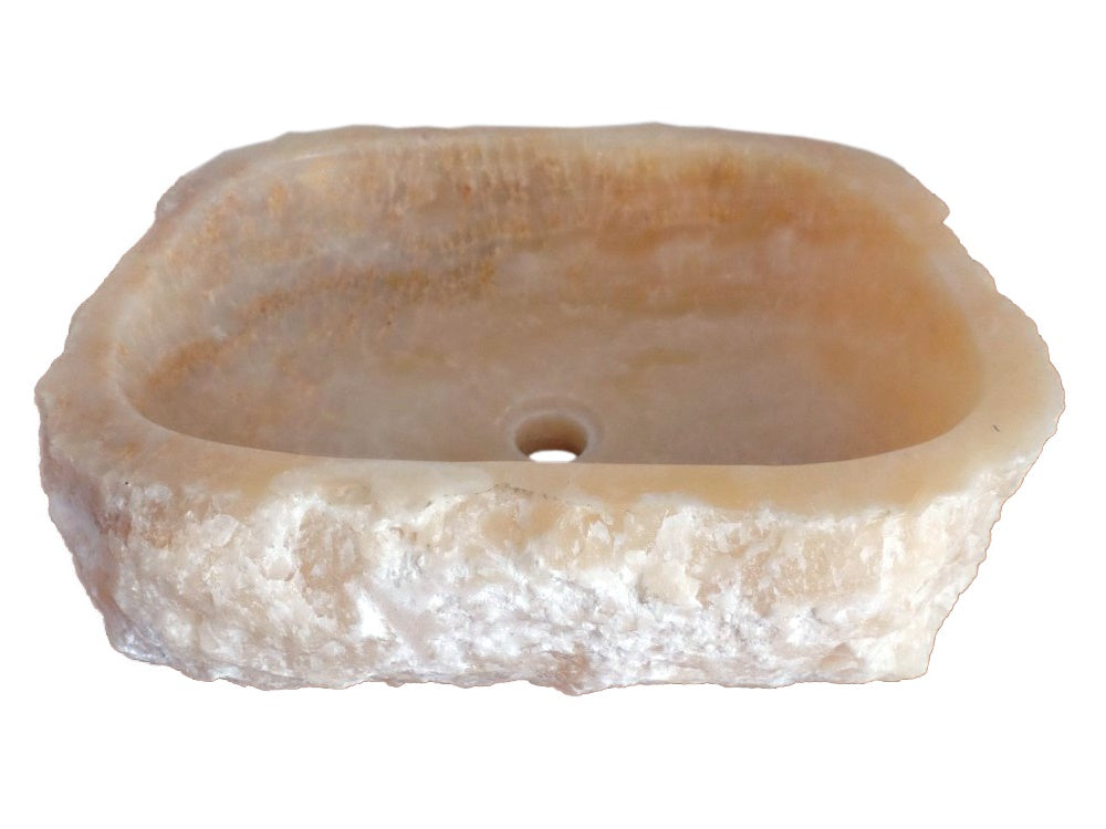 Stylish Jurassic Onyx Vessel Sink - Natural Stone Bathroom Vanity Sink for Modern & Luxury Home Decor | Perfect for Master Bath, Powder Room & Spa Retreat