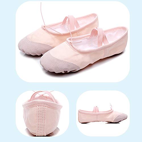 **Ballet Dance Shoes for Kids & Adults - Flat Training Shoes with Canvas & Split Sole - Perfect for Ballet, Gymnastics, Yoga & Dance Practice**