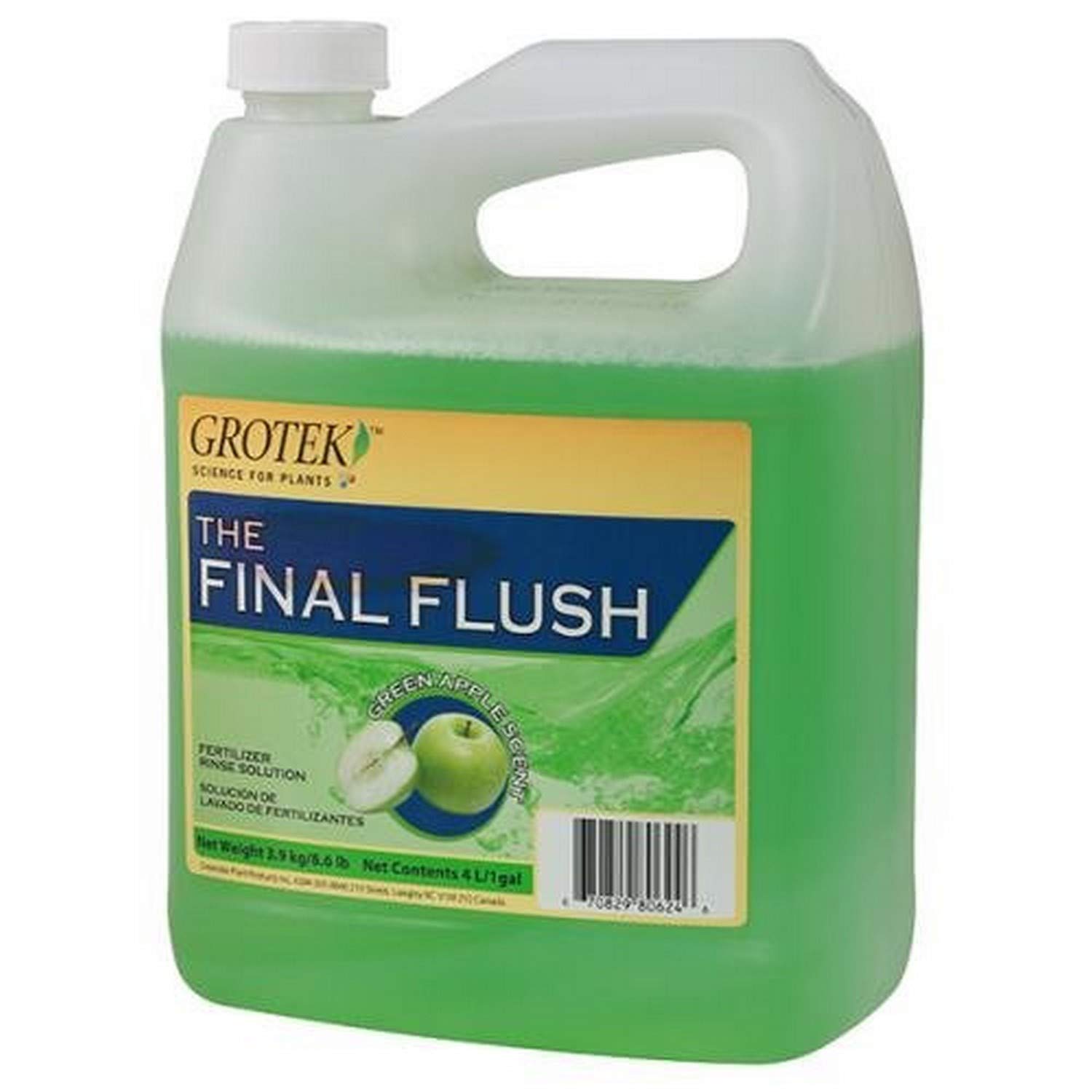 GROTEK Final Flush Green Apple 4L - Hydroponic Plant Nutrient Flush for Cleaner Harvests | Perfect for Indoor Gardens & Hydroponic Systems