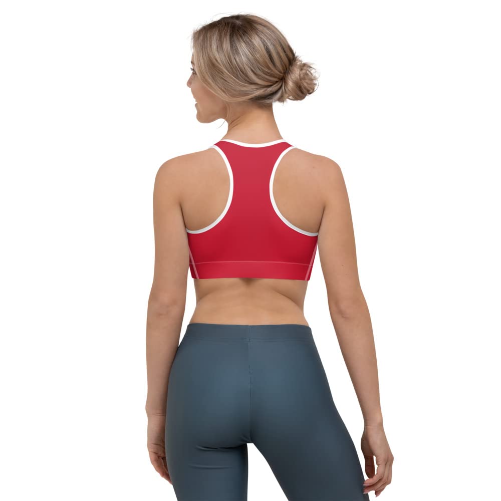 Make America Great Again Red Sports Bras for Women - Patriotic USA Funny Workout Bras with Slogan for Yoga, Gym & Running - Perfect for 4th of July, Fitness Classes & Political Events