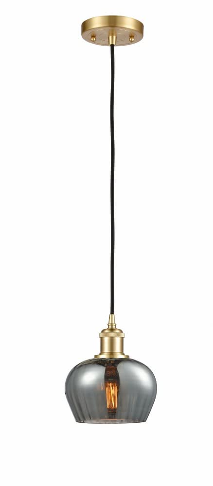 Innovations Lighting 516-1P-SG-G93 Fenton Mini Pendant Light - Modern Single Bulb Hanging Fixture for Kitchen Island, Dining Room & Bedroom Decor