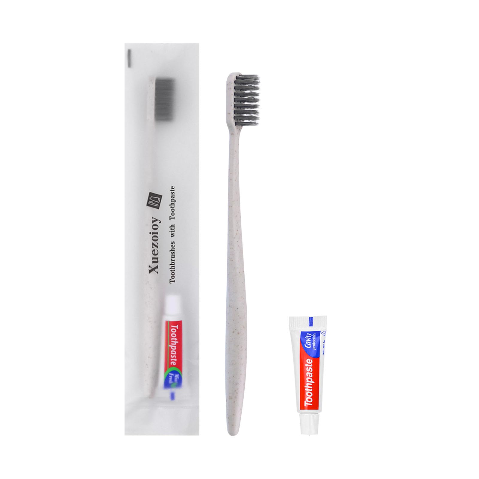 100 Pack Disposable Toothbrushes with Toothpaste - Individually Wrapped Travel Toothbrush Kit in Bulk (Apricot Flavor) for Travel, Hotels, Nursing Homes, Homeless Shelters & Charity Donations - Perfect for On-the-Go Oral Care, Emergency Kits & Hygiene Programs