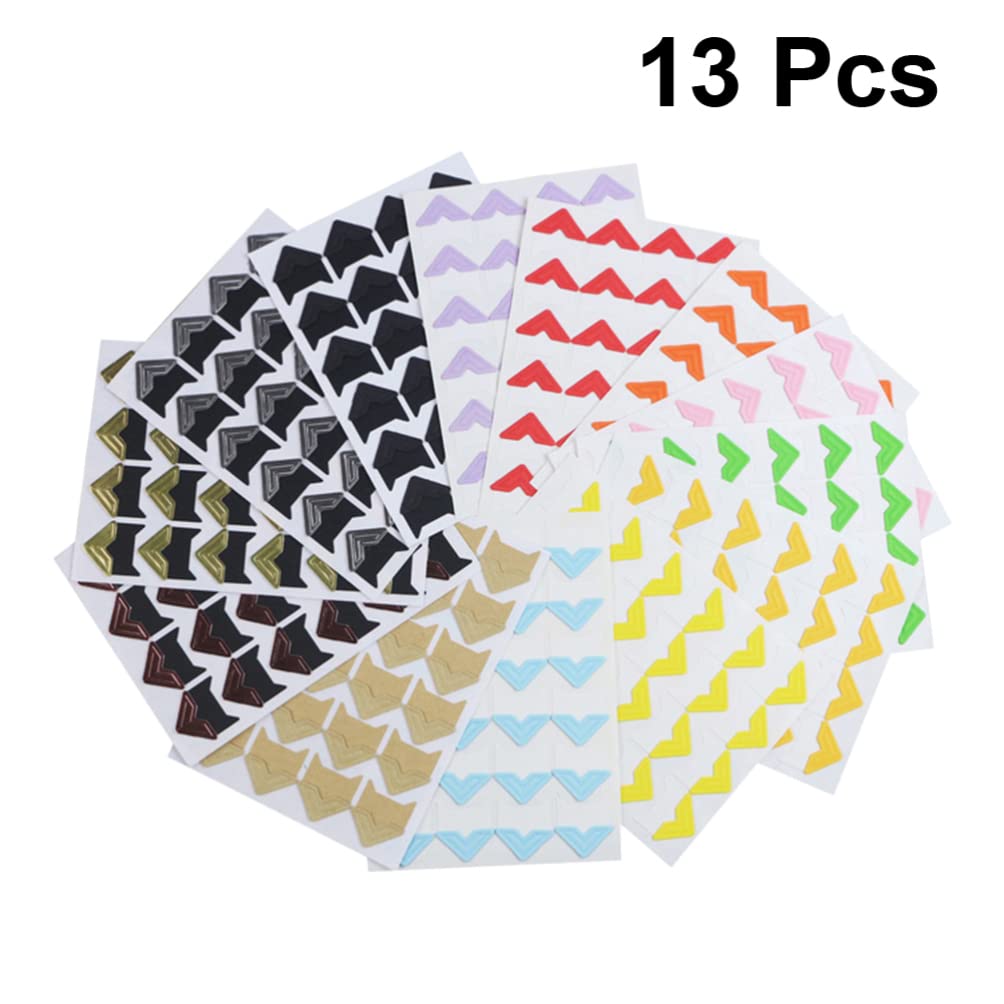 13 Sheets DIY Photo Album Accessories - Acid-Free Photo Mounting Stickers & Self-Adhesive Paper Corners for Scrapbooking, Card Making, and Memory Preservation - Perfect for Wedding Albums, Baby Books, and Craft Projects