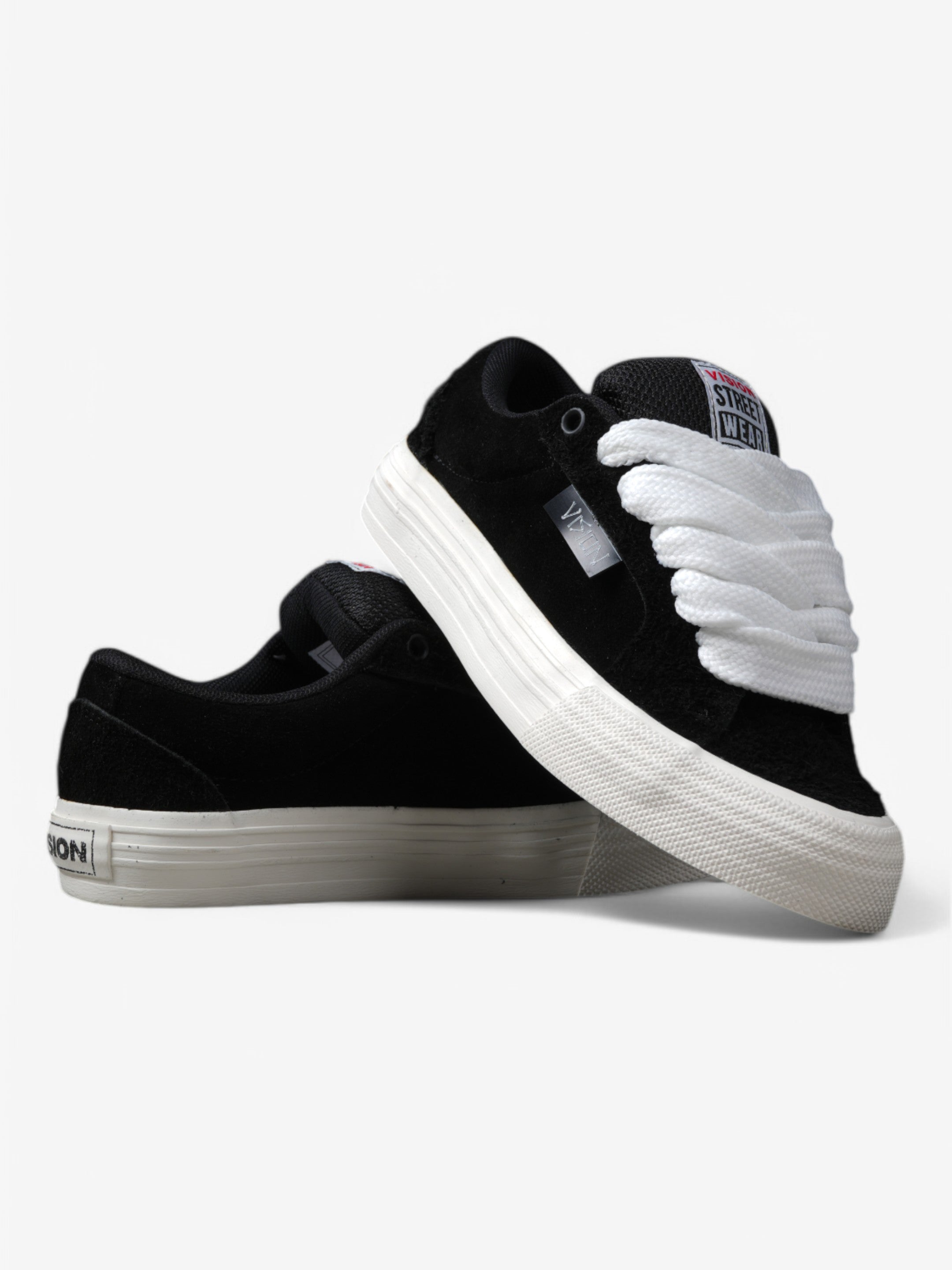 Vision Street Wear Odd Cirkus Suede Skate Shoes - Black & White Sneakers for Men & Women | Perfect for Streetwear, Skateboarding & Casual Wear
