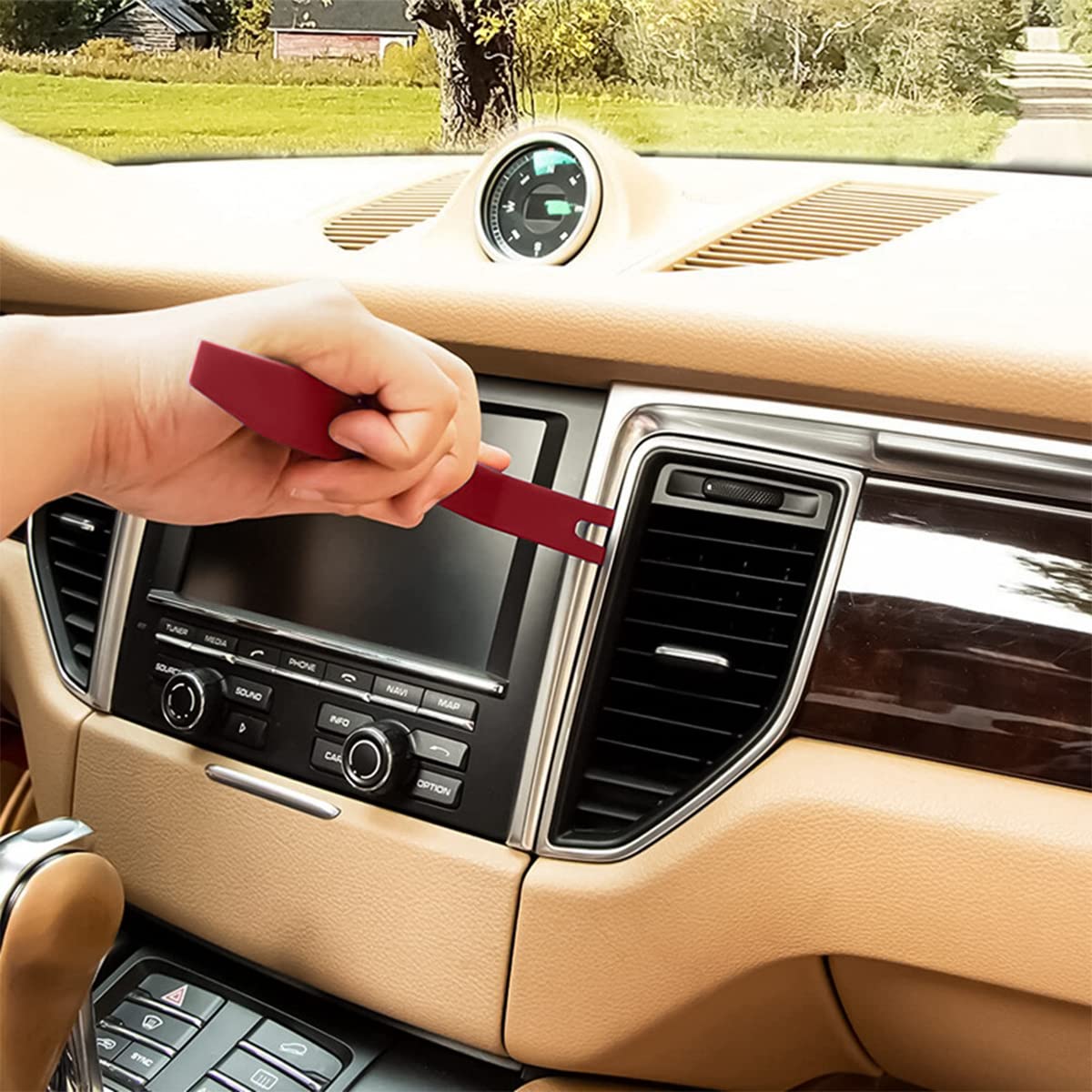 5-Piece Car Trim Removal Tool Kit - Plastic Pry Tools for Auto Panel, Door & Window Clips - Fastener Remover Set for Dashboard, Radio & Audio Installation - Essential Vehicle Interior Repair Tools for DIY & Professional Mechanics