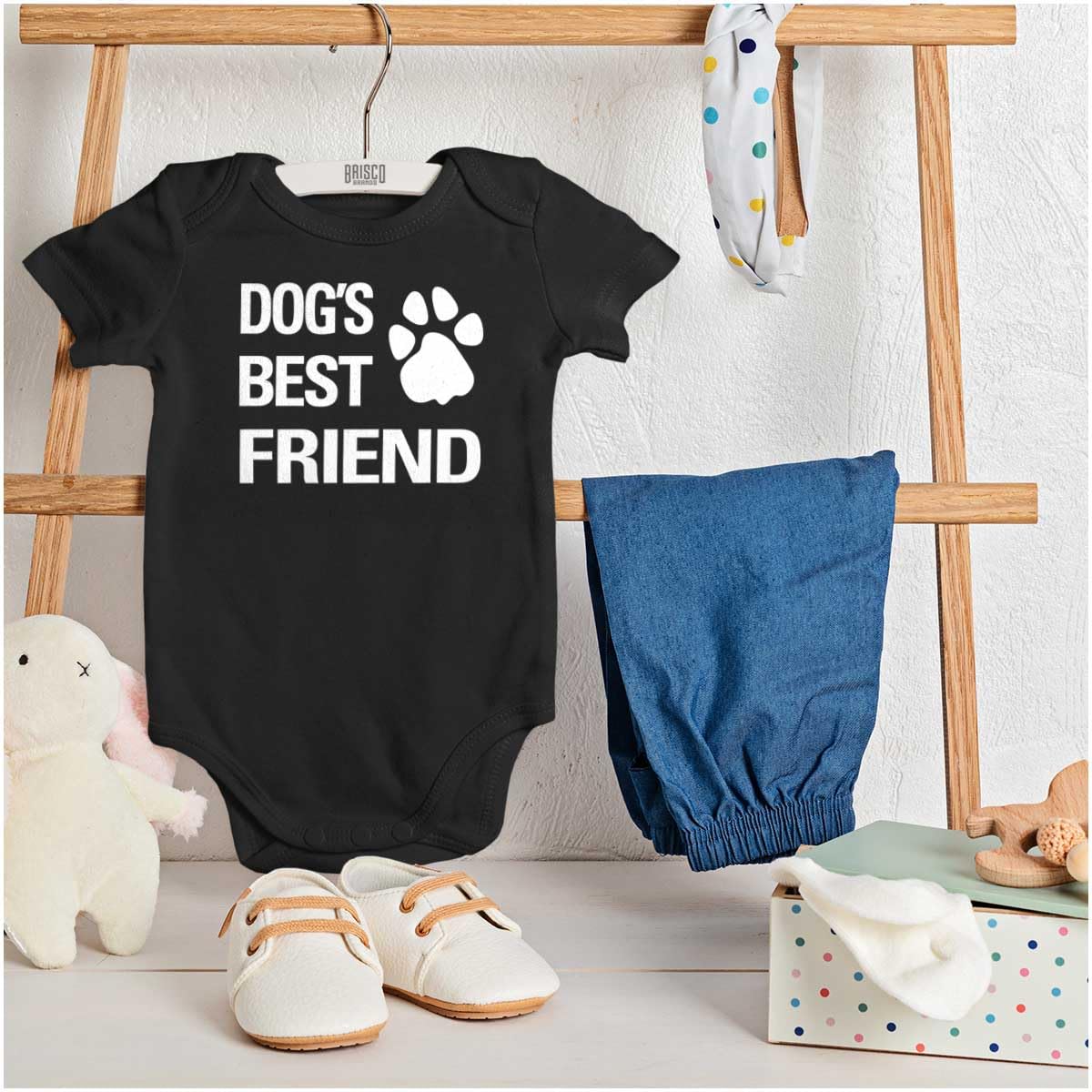 Brisco Brands Dogs Mans Best Friend Cute Baby Romper for Boys & Girls - Perfect for Playtime, Photo Shoots, and Family Outings