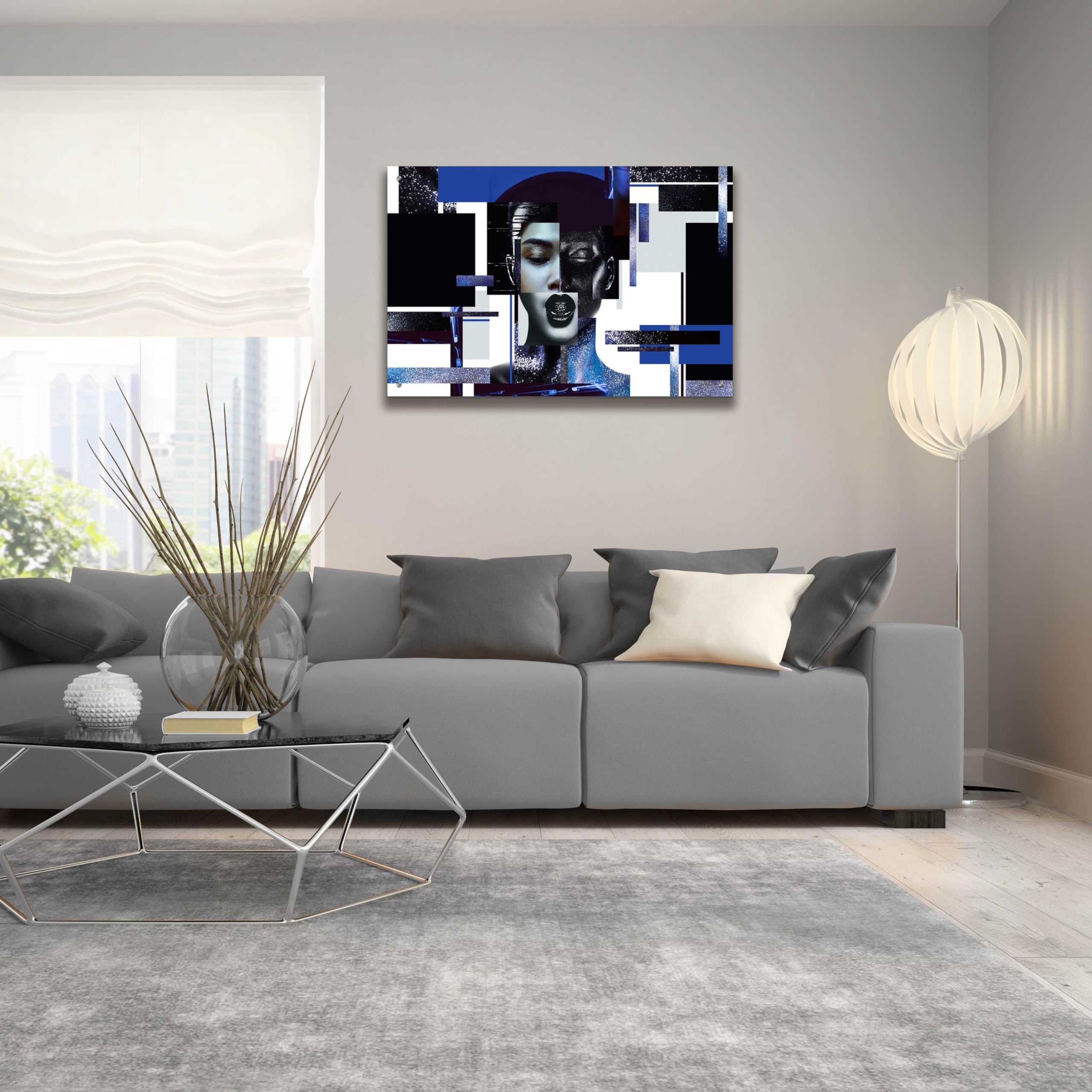 Epic Art 'Deconstructed Beauty' Acrylic Glass Wall Painting - 36x24 Inches Modern Abstract Canvas Art for Living Room, Bedroom & Office Decor