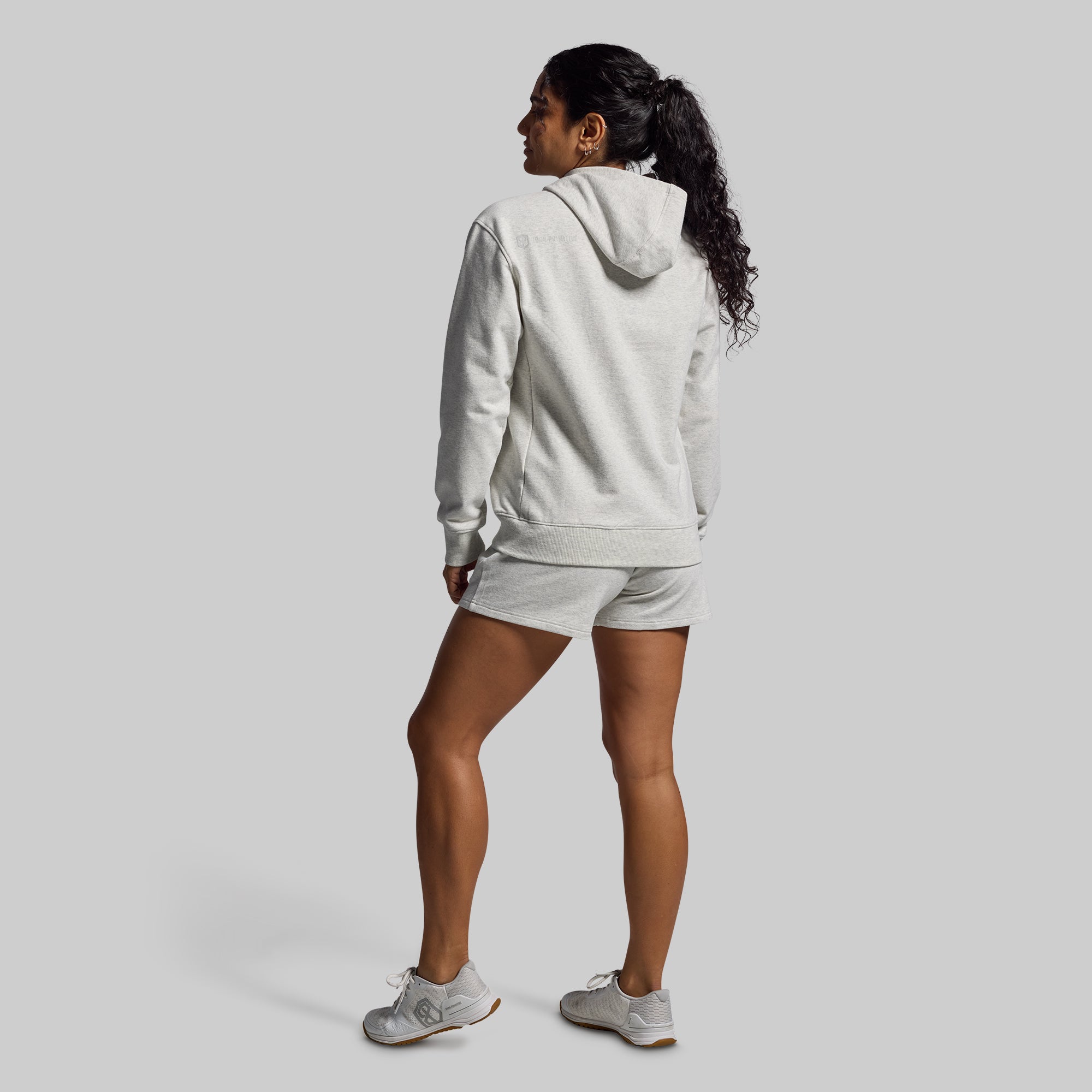 Women's Comfortable Unmatched Shorts - Heather White | Soft & Breathable for Yoga, Running & Lounge Wear