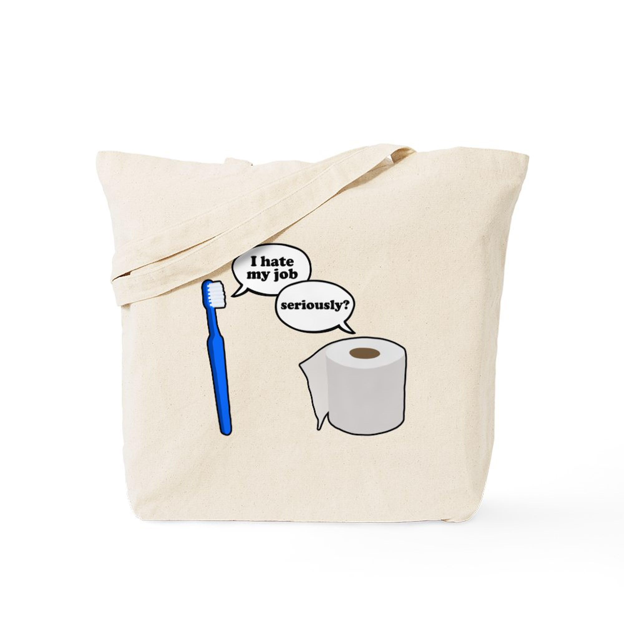 I Hate My Job Tote Bag - Natural Canvas Reusable Shopping Bag for Work, Office & Commuting - Funny Work Gift & Grocery Tote