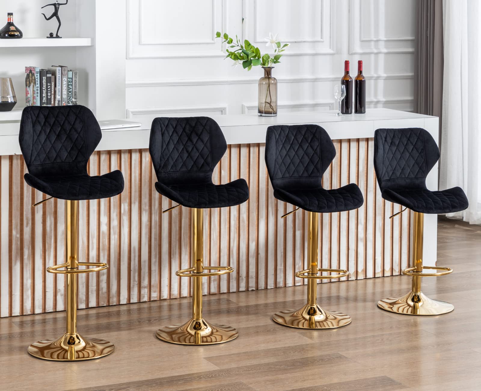 EALSON Velvet Bar Stools Set of 4 - 30
