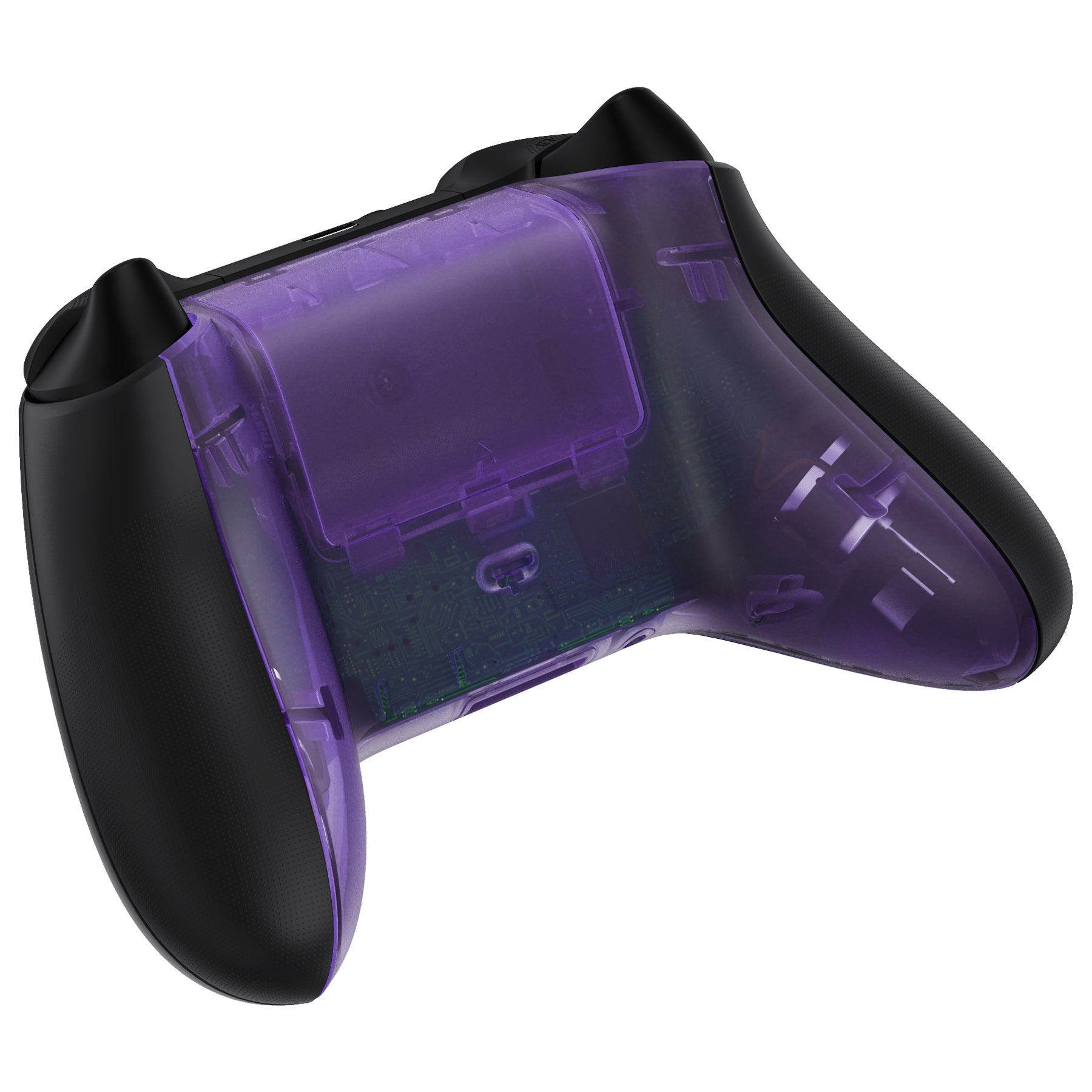 eXtremeRate Clear Atomic Purple Replacement Backplate Cover for Xbox Series S/X & Core Controller Model 1914 - DIY Custom Shell with Battery Door (Controller & Side Rails Not Included) - Perfect for Gaming Enthusiasts & Custom Mods