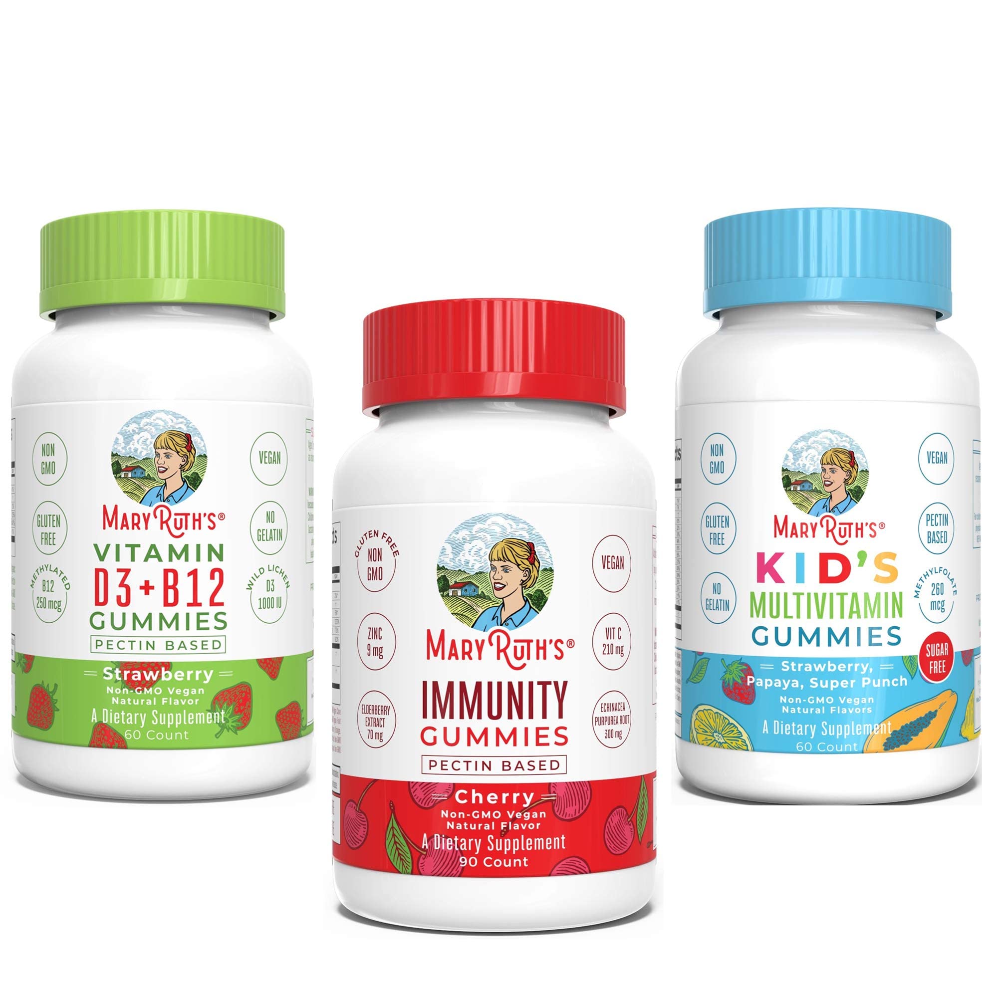 Elderberry Gummies with Vitamin D3 & B12 - Kids Multivitamin Gummy Bundle for Immune Support, Bone Health & Calcium Absorption | Immune Boosting Supplement for Adults & Children | Perfect for Daily Wellness & Cold Season Protection