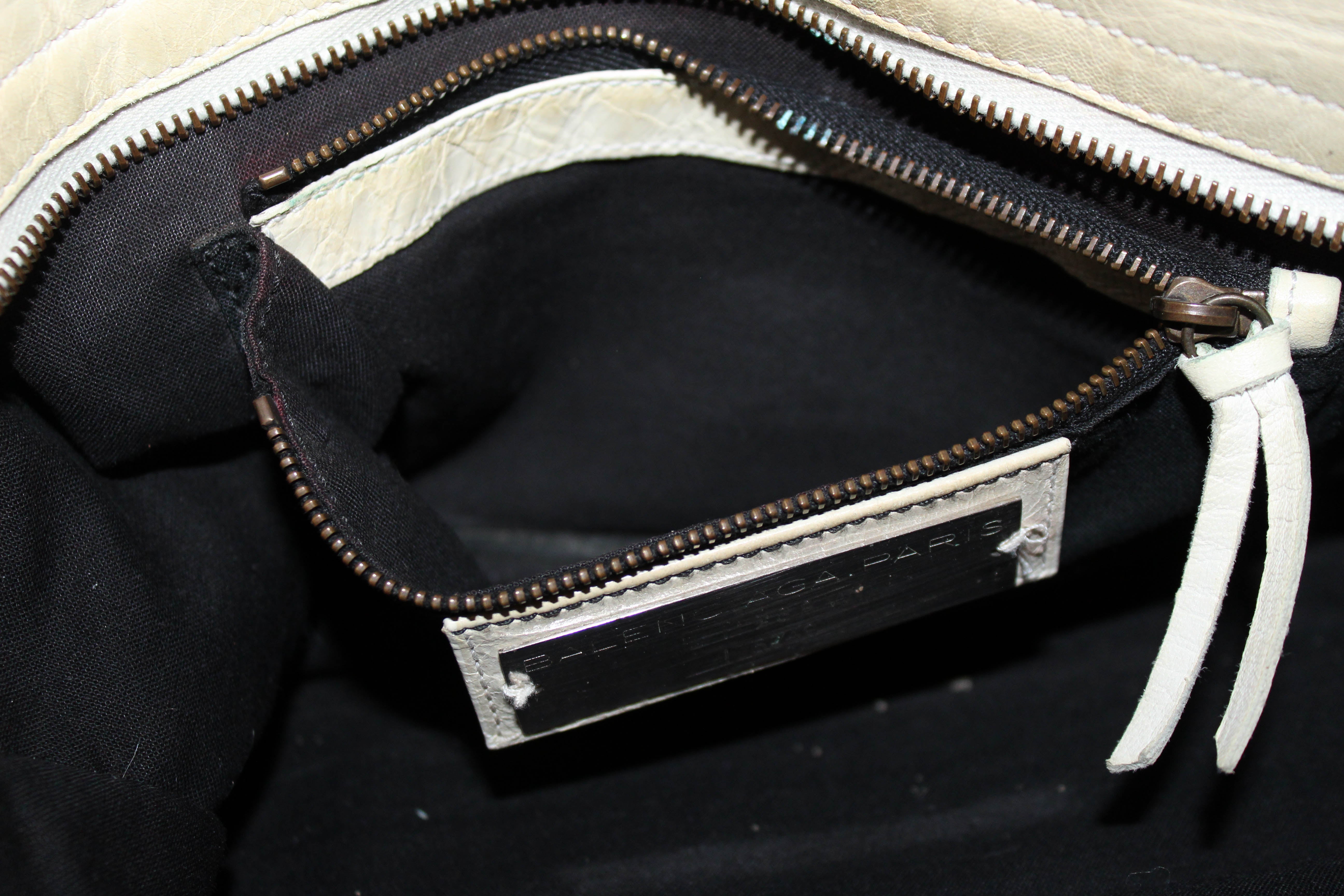 Balenciaga Ivory Classic City Lambskin Leather Shoulder Bag for Women | Luxury Designer Handbag | Perfect for Work, Travel & Evening Events