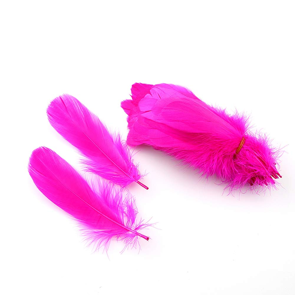 Sowder 100pcs Natural Goose Feathers for Clothing Accessories - Fushia Color | DIY Fashion, Costume Design, and Craft Projects