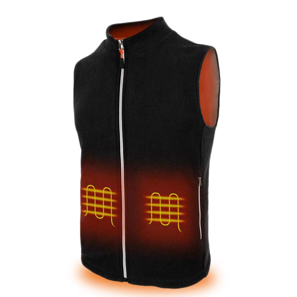 USB Heated Vest for Men & Women - Rechargeable Electric Heating Jacket with Washable Design (Battery Not Included) - Black XXXL - Perfect for Winter Outdoor Activities, Camping, Hiking & Cold Weather Work
