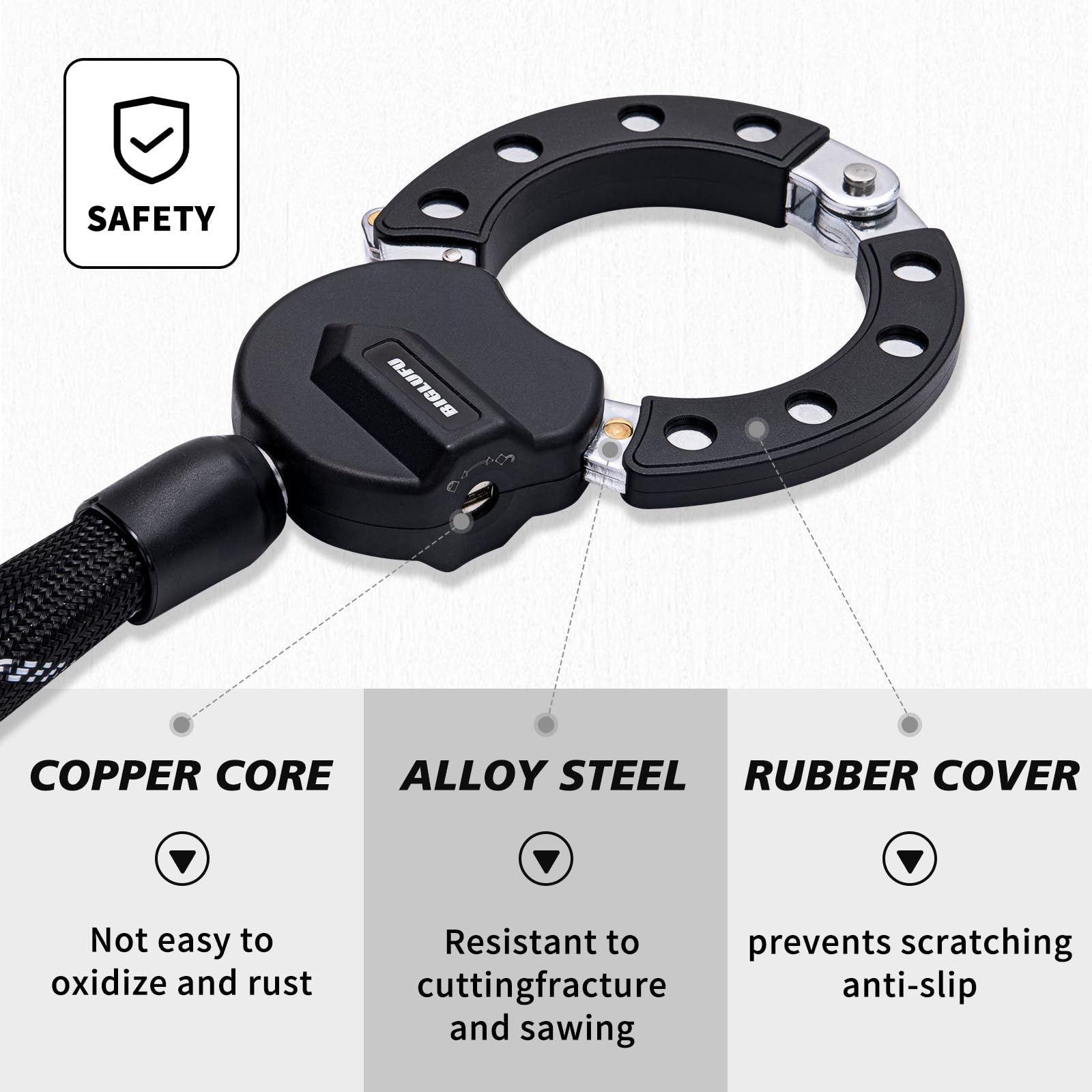 Heavy Duty Electric Scooter Lock - High Security Bike Chain Lock with Key for E-Bike, Motorcycle & Ninebot - Anti-Theft Protection for Urban Commuting & Outdoor Adventures