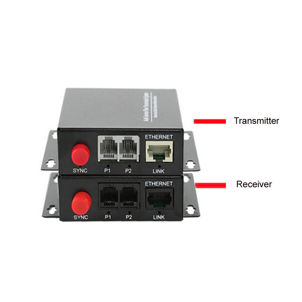 Fiber Optic Telephone Converter Extender - 2 Channel PCM Voice & 10/100Mbps Ethernet Over Fiber with FC Port | Ideal for Office VoIP Systems, Remote Communication & Network Expansion