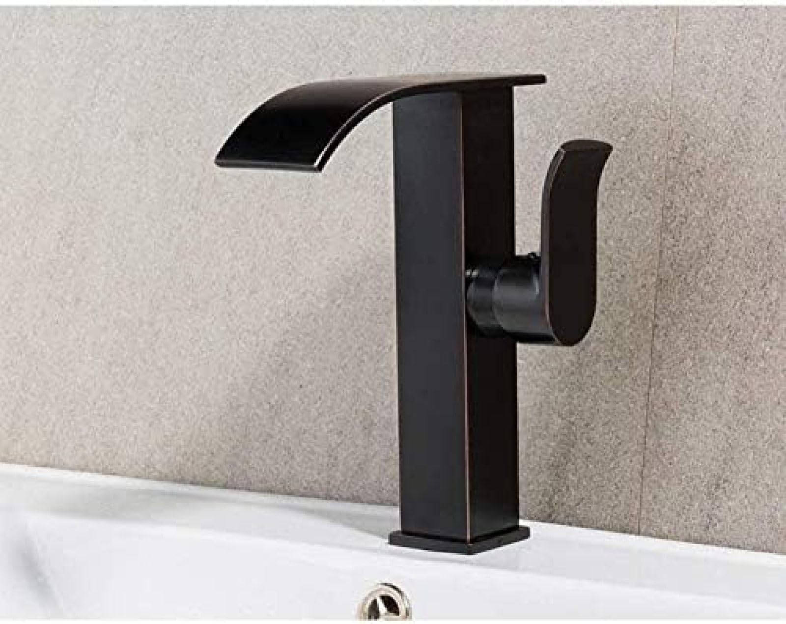 CRJUS Single Lever Brass Kitchen Faucet - Black Deck Mounted Basin Tap with Hot & Cold Water Mixer for Countertop, Bathroom & Sink | Modern Durable Design for Home & Commercial Use