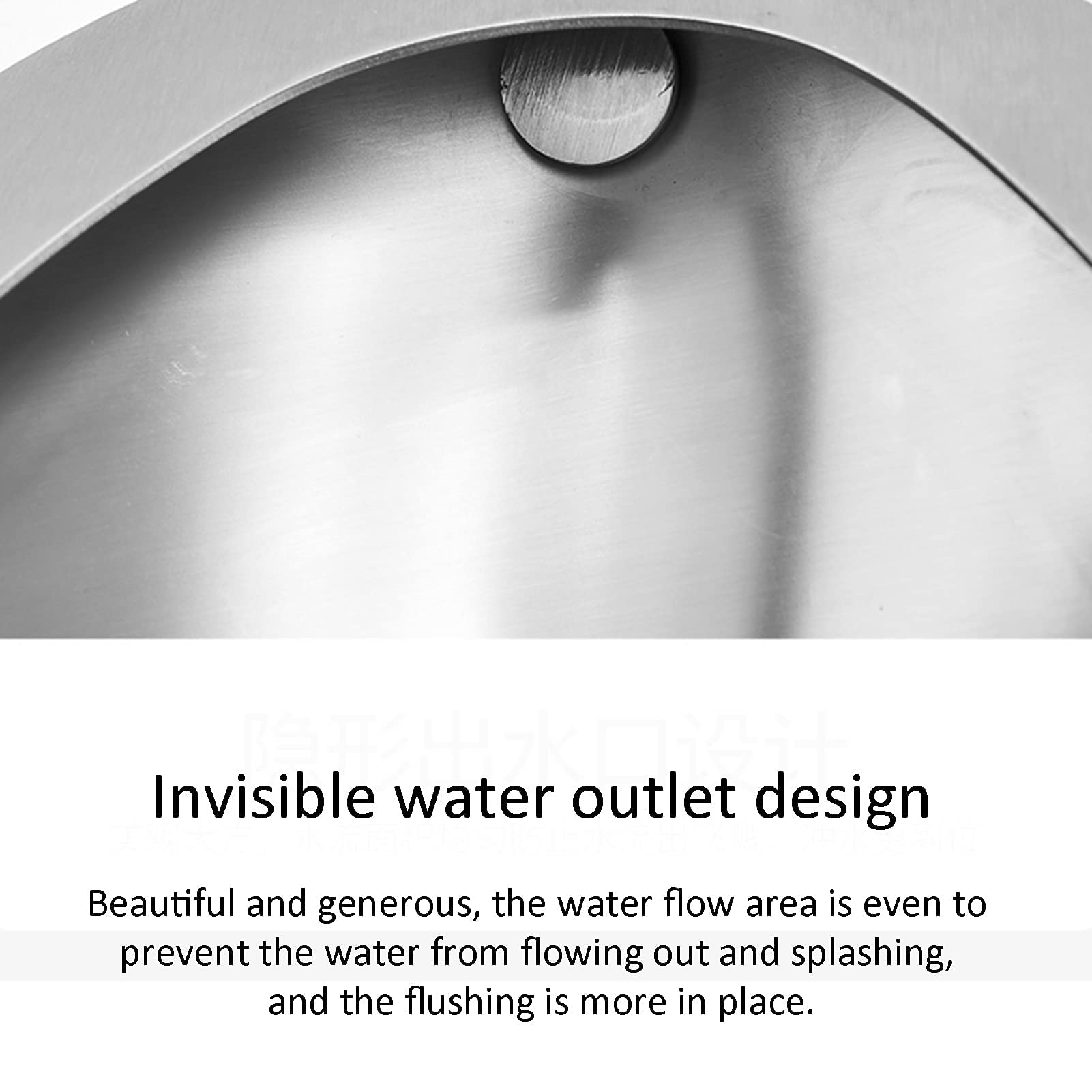 304 Stainless Steel Wall Mounted Urinal - Commercial Automatic Flush Washout Urinal with Induction Drainage for Public Restrooms, Hotels & Homes - Durable Bathroom Accessory in Gold Finish for Modern Spaces