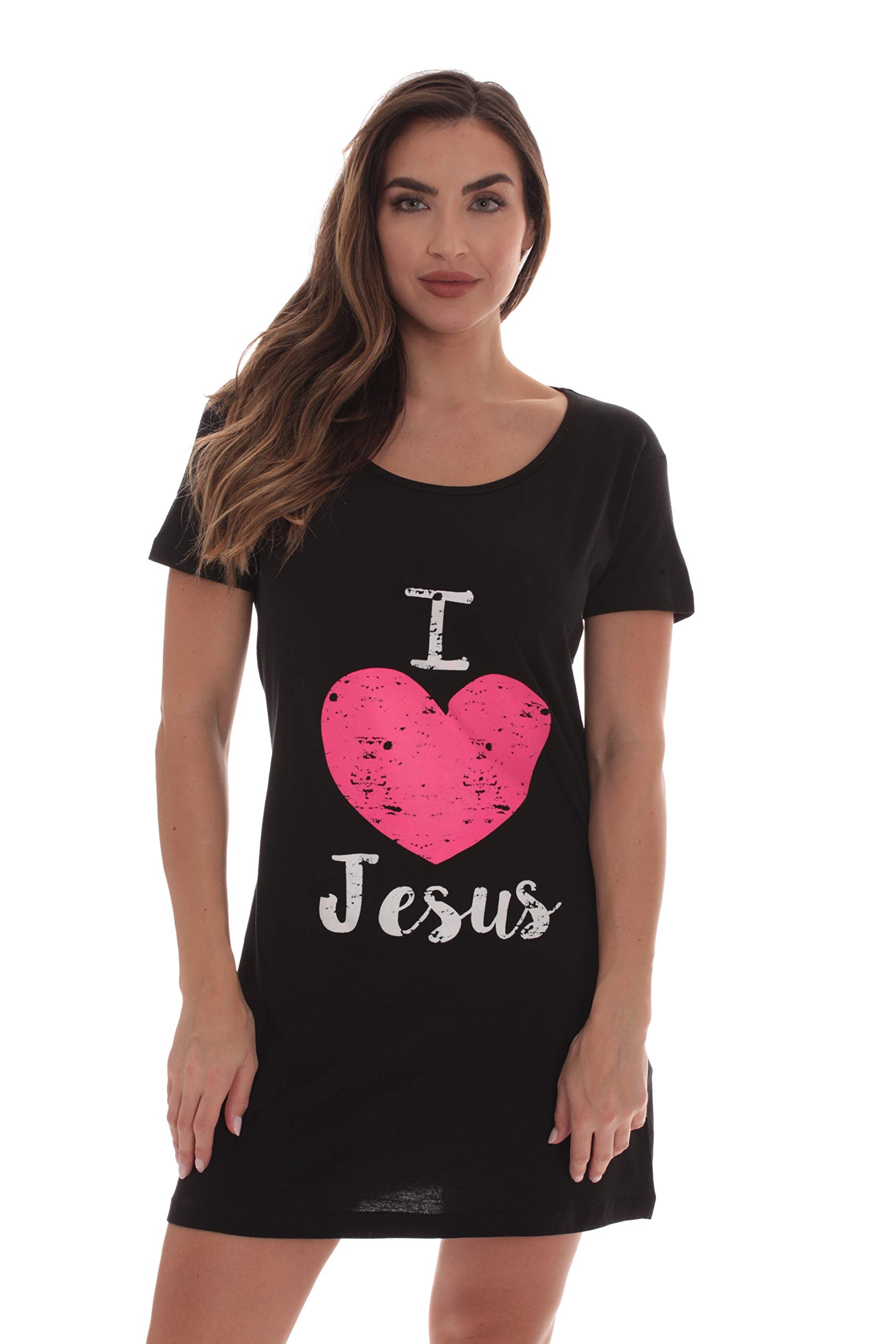 Just Love Women's 100% Cotton Sleep Dress Nightshirt with Inspirational Bible Verses - Comfortable Church Pajamas for Bible Study & Bedtime
