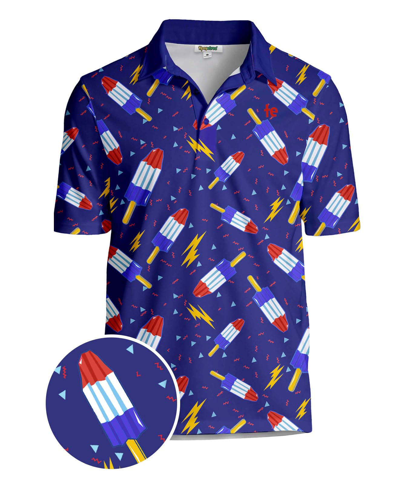 Performance Athletic Fit Men's Golf Polo Shirts - Moisture Wicking Stretch Fabric by Tipsy Elves - Perfect for Golf Courses & Casual Summer Wear
