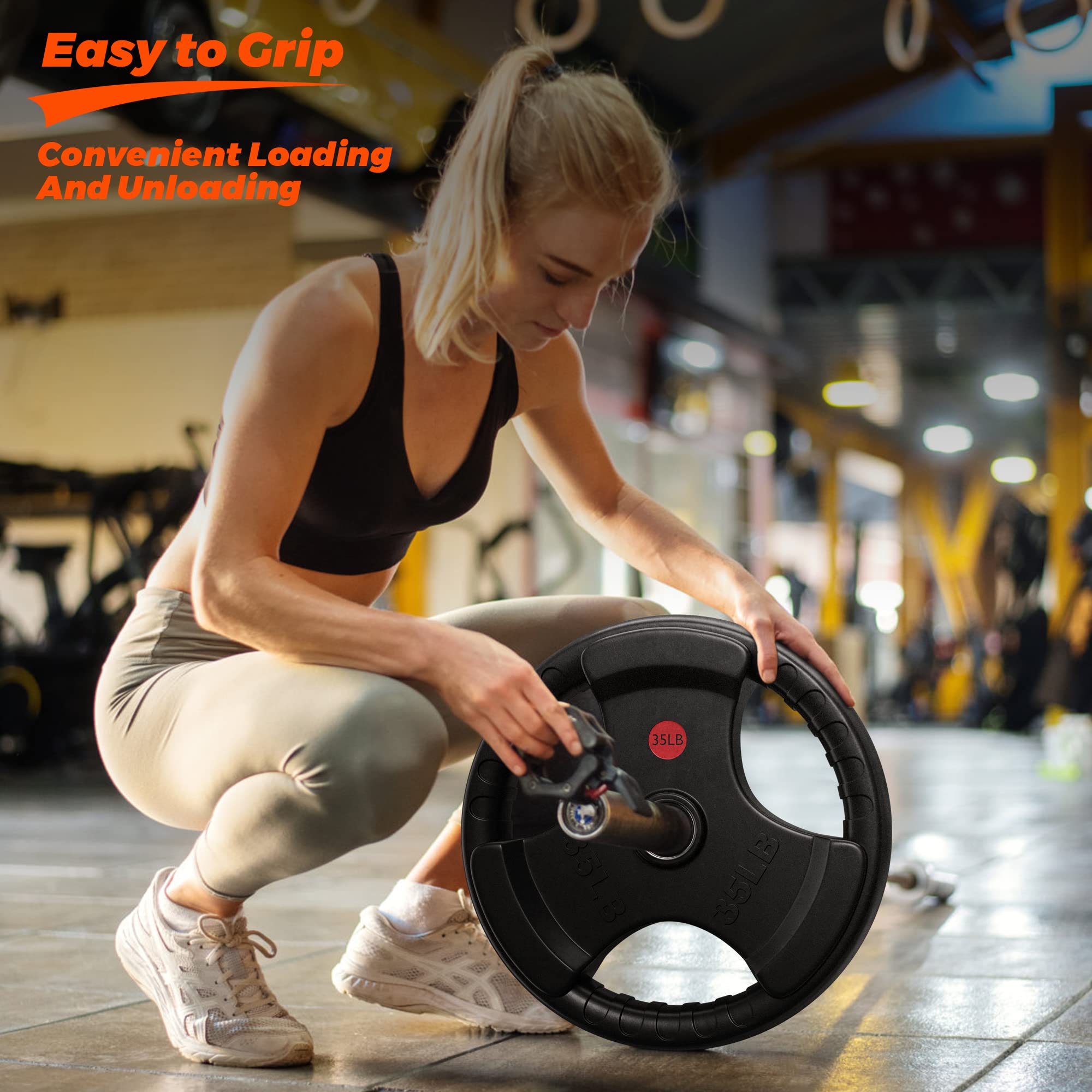 XDDIAS 2-Inch Olympic Rubber Weight Plates - 10LB to 45LB Solid Cast Iron Gym Plates for Barbell Strength Training | Perfect for Home Gym, Weightlifting & Bodybuilding | Durable for CrossFit, Powerlifting & Functional Fitness Workouts