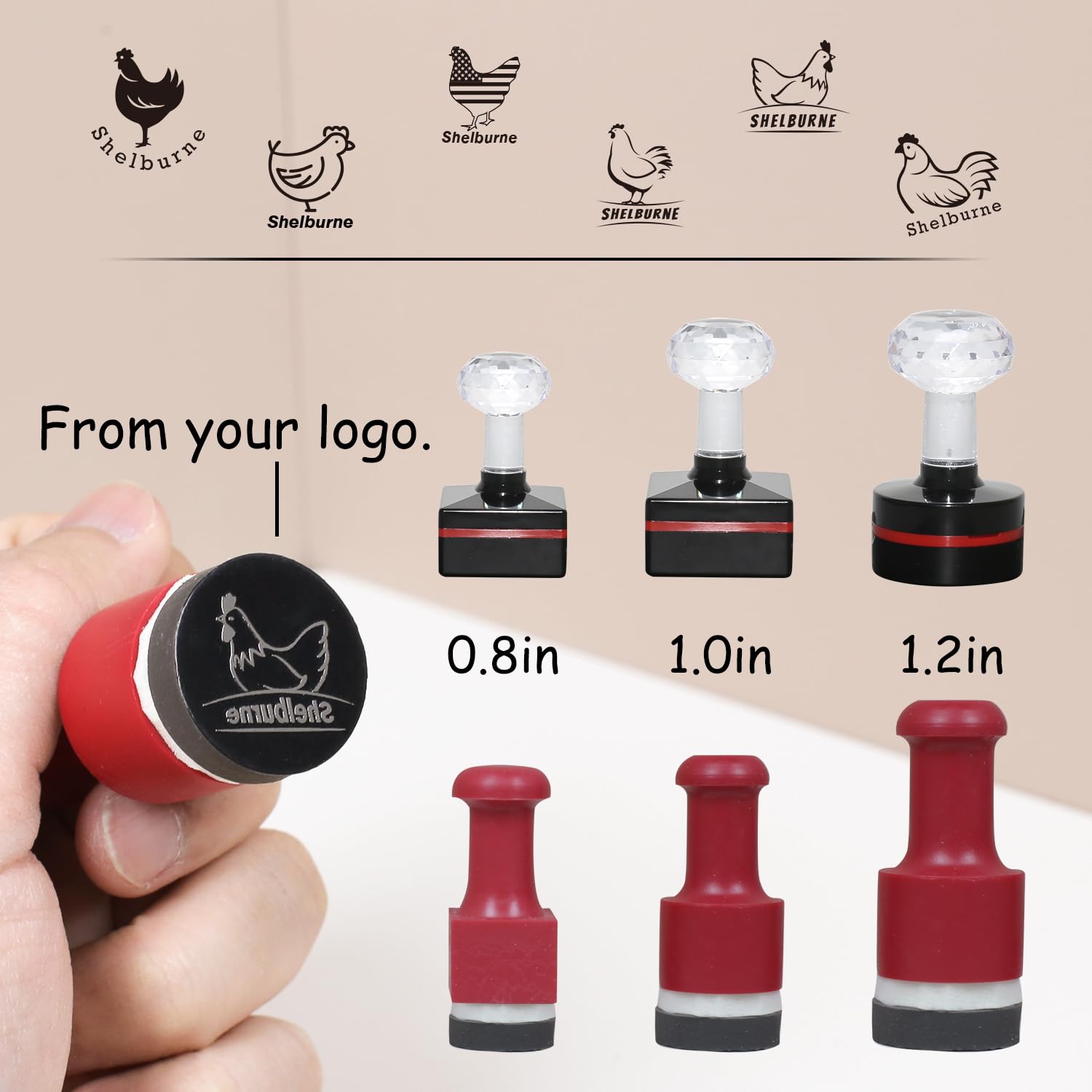 Personalized Egg Stamps for Fresh Eggs - Custom Wooden Egg Stamper with Fun & Unique Designs - 2 Handle Options - Perfect for Farm Fresh Eggs, Easter Decorations & DIY Egg Labeling (MTJDYZ20235115)