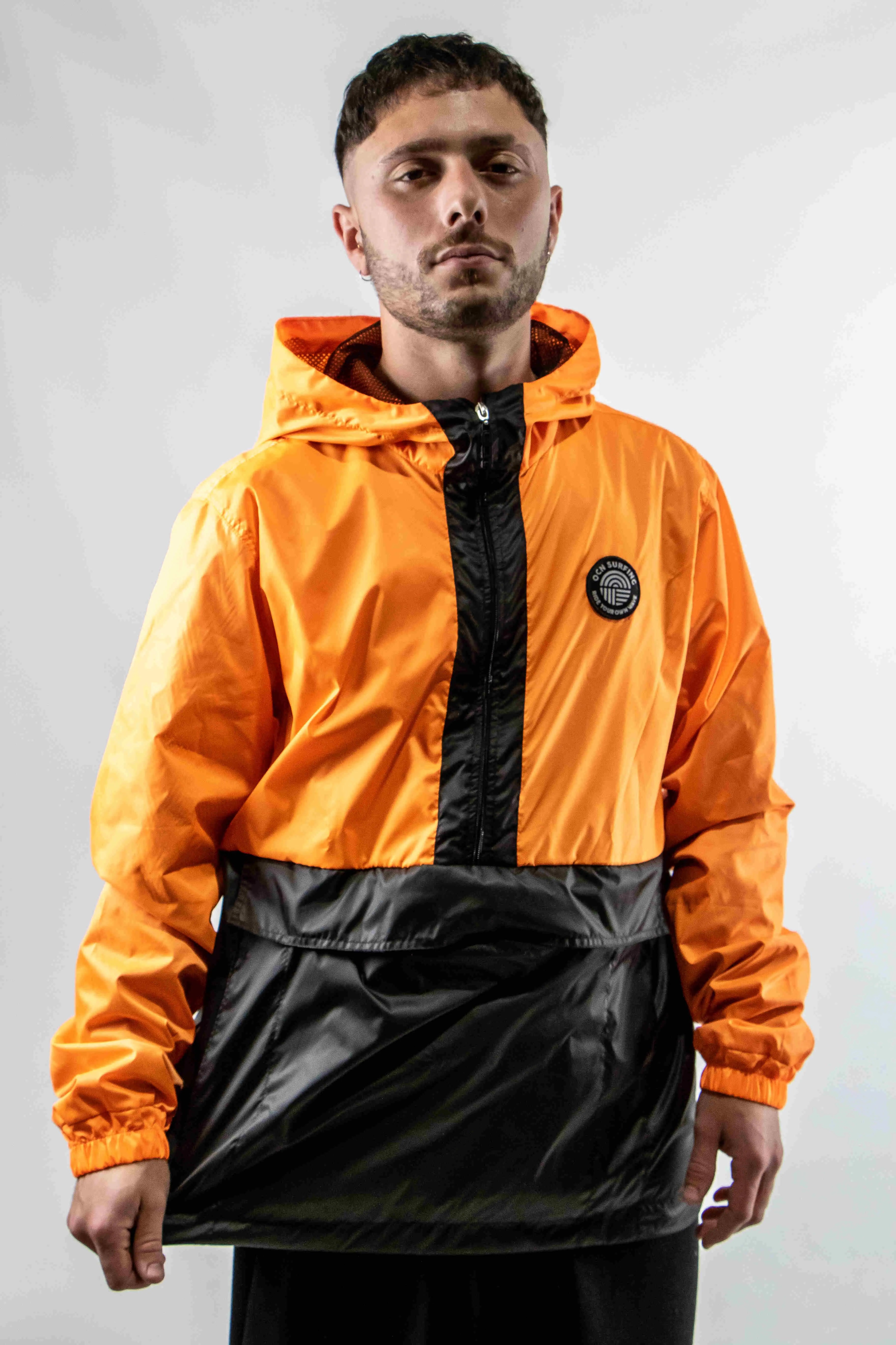 Anorak Ocn Windbreaker H Spark Black Orange - Waterproof Outdoor Jacket for Hiking, Camping & Winter Sports