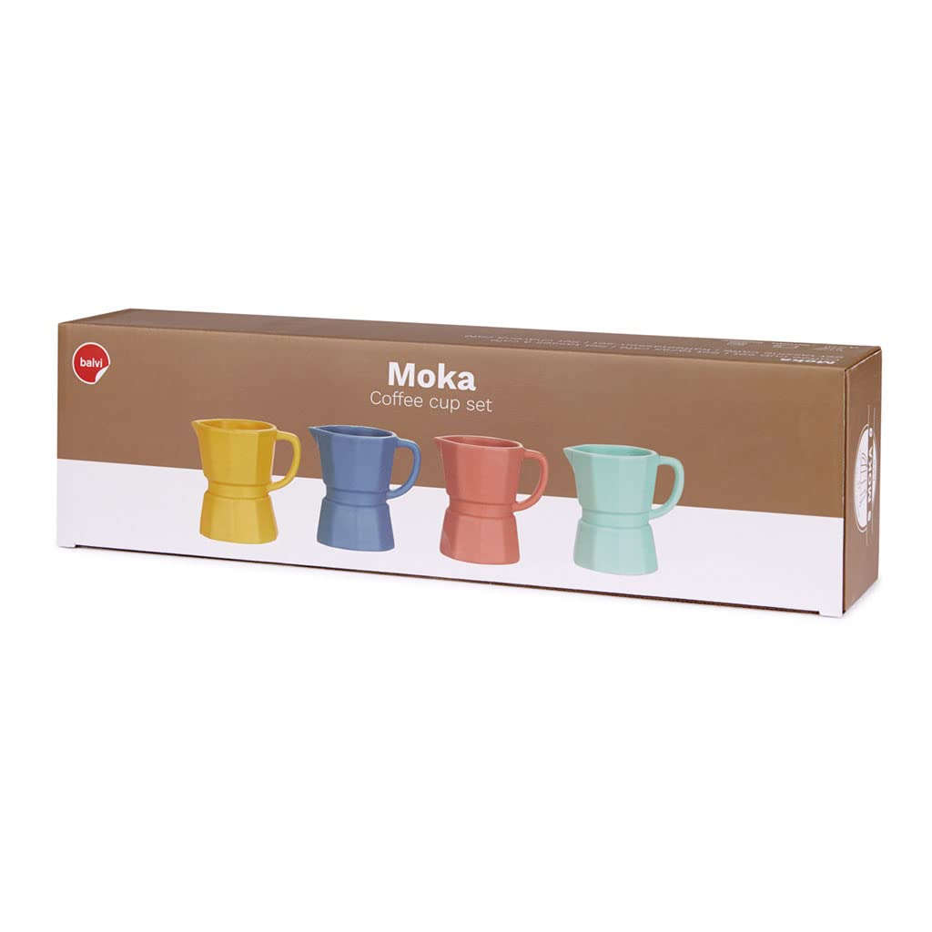Colorful Italian Moka Espresso Coffee Cup Set - 6-Piece Multicolored Ceramic Espresso Cups for Home, Cafe & Gifting | Perfect for Italian Coffee Lovers & Entertaining