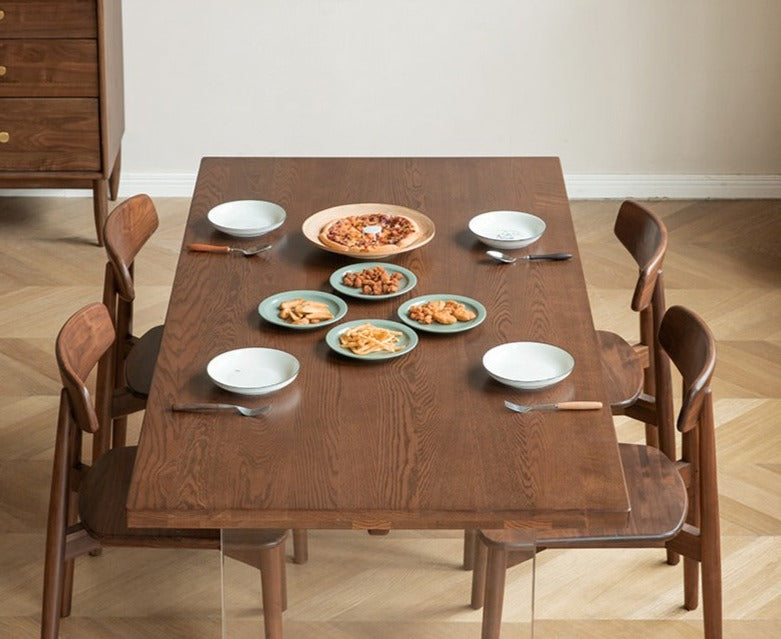 Premium Black Walnut & Oak Solid Wood Acrylic Suspension Dining Table - Modern Floating Design for Kitchen, Dining Room & Small Spaces