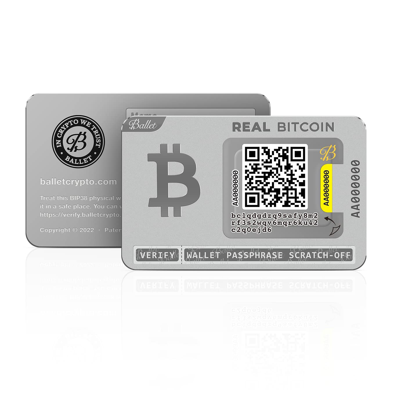 Ballet 3-Pack Gift Set - Real Bitcoin Cold Storage Card | Secure Cryptocurrency Hardware Wallet with Multi-Currency & NFT Support | Perfect for Crypto Investors & Digital Asset Protection