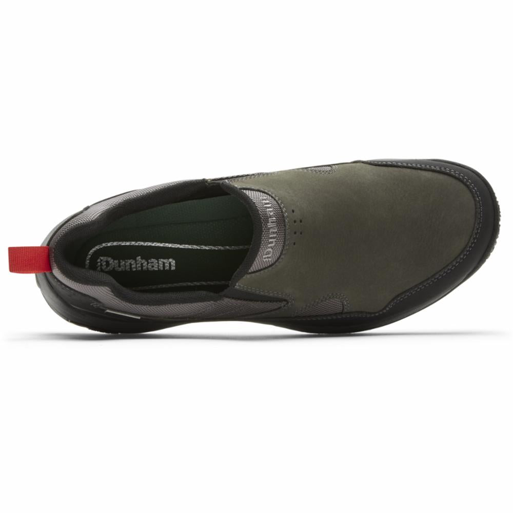 Dunham Men's Cloud Plus Slip-On Sneakers - Comfortable Walking Shoes in Ludlow Grey (Wide Width 4E) for Casual Wear & Everyday Use