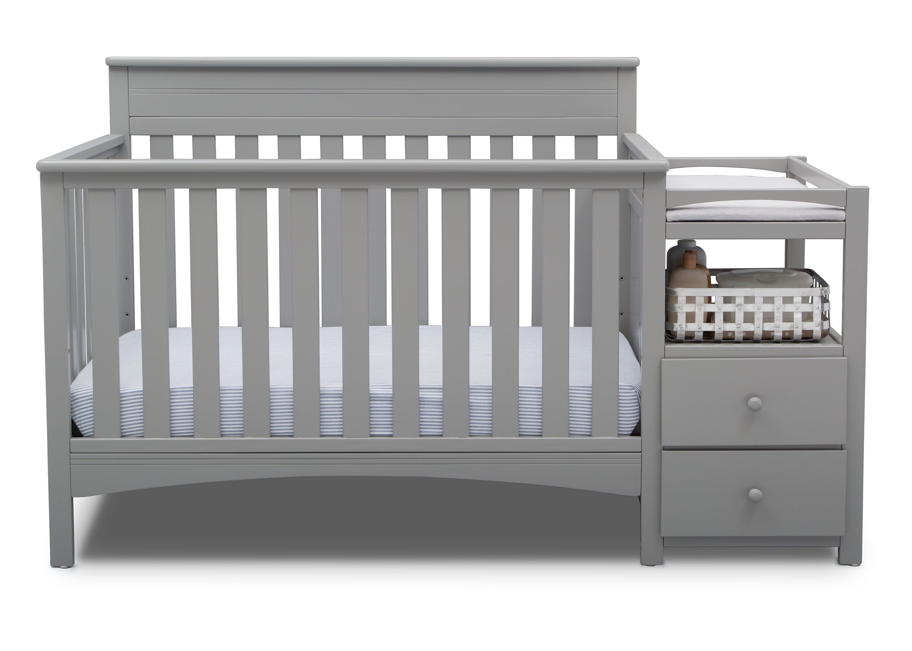 Presley 4-in-1 Convertible Baby Crib with Changing Table - Toddler Bed, Daybed & Full Size Bed Conversion - Safe Nursery Furniture for Boys & Girls - Perfect for Small Spaces & Modern Nurseries