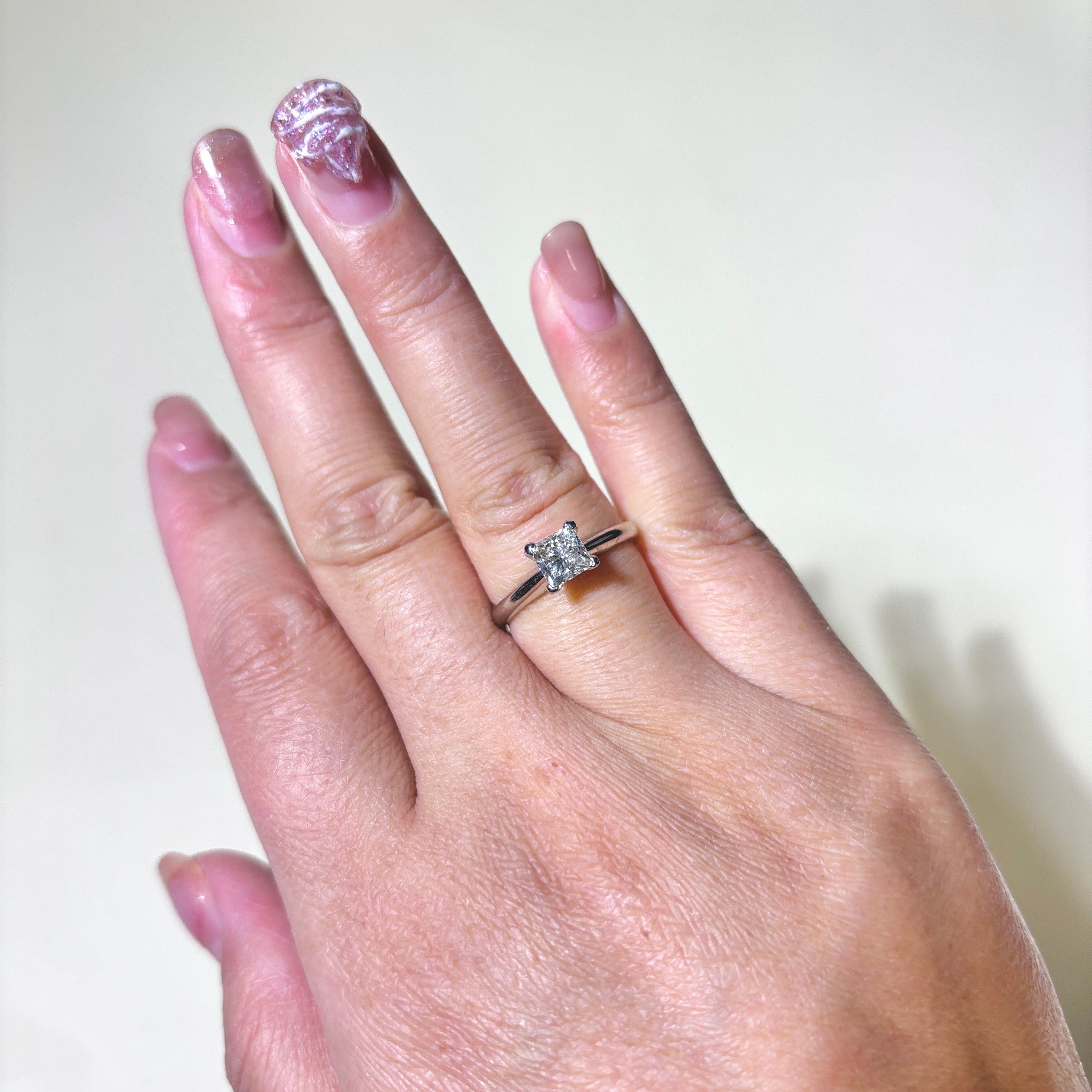 14K White Gold Diamond Ring - 0.88 Carat Round Cut Solitaire Engagement Ring, Size 6 | Perfect for Wedding, Proposal & Anniversary Gifts