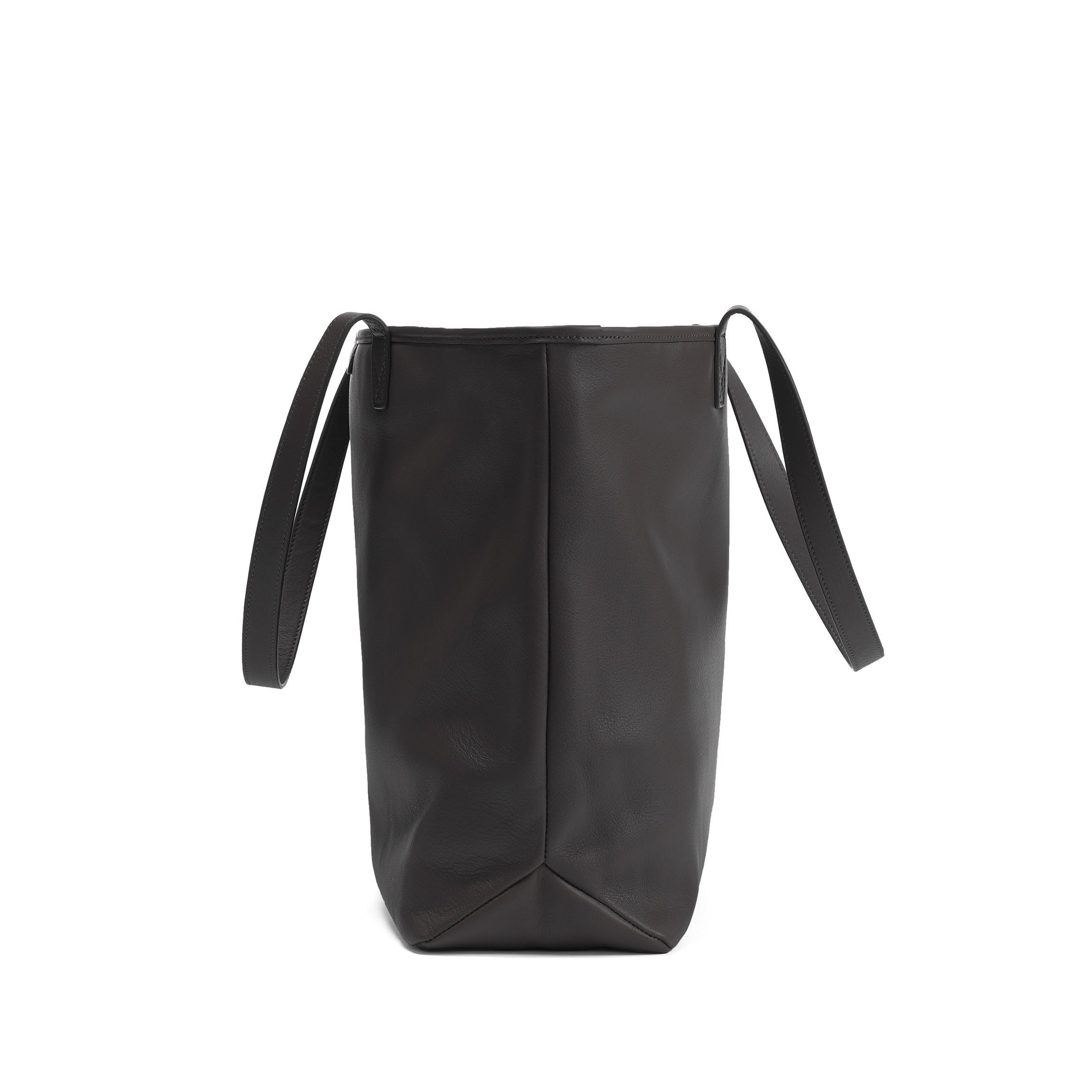 Premium Genuine Leather Black Onyx Large Zippered Tote Bag for Women - Stylish Work Tote, Travel Carryall & Everyday Handbag for Business, Commuting & Shopping
