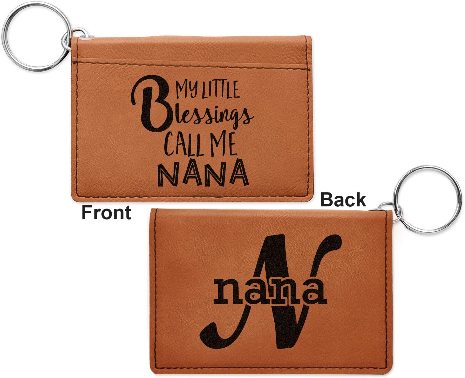 Personalized Grandparent Keychain ID Holder - Double Sided for Gifts & Keepsakes