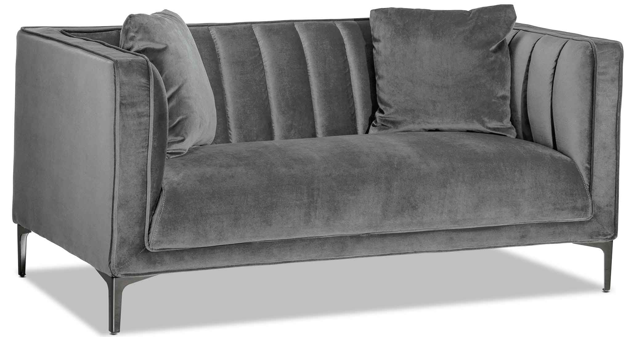 Celina Loveseat Light Grey - Modern Small Sofa for Living Room, Bedroom & Office - Comfortable 2-Seater Couch with Soft Fabric