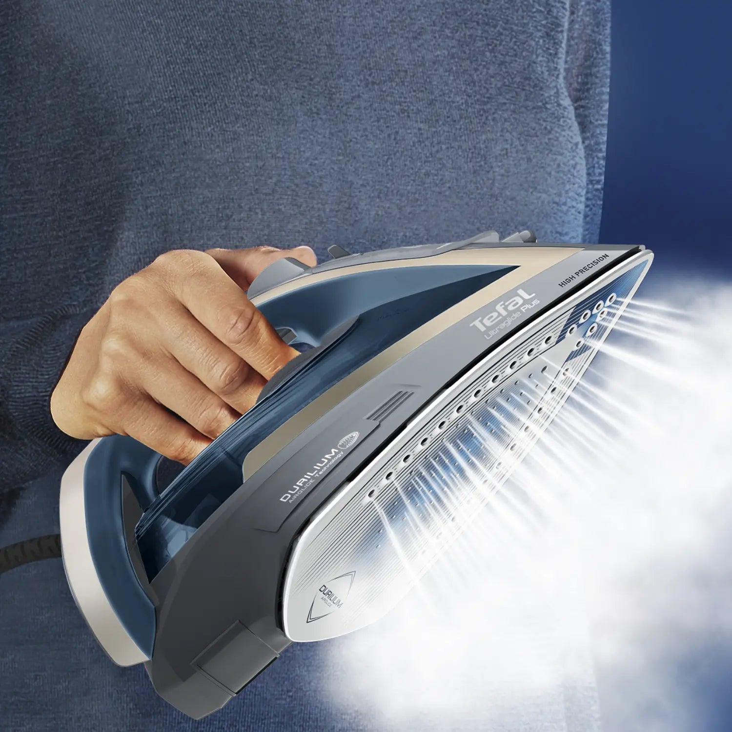 Tefal Ultraglide Plus Steam Iron FV5844 - Professional Steam Iron with 1800W Power, Anti-Calc & Self-Cleaning System - Perfect for Clothes, Linen & Home Fabric Care