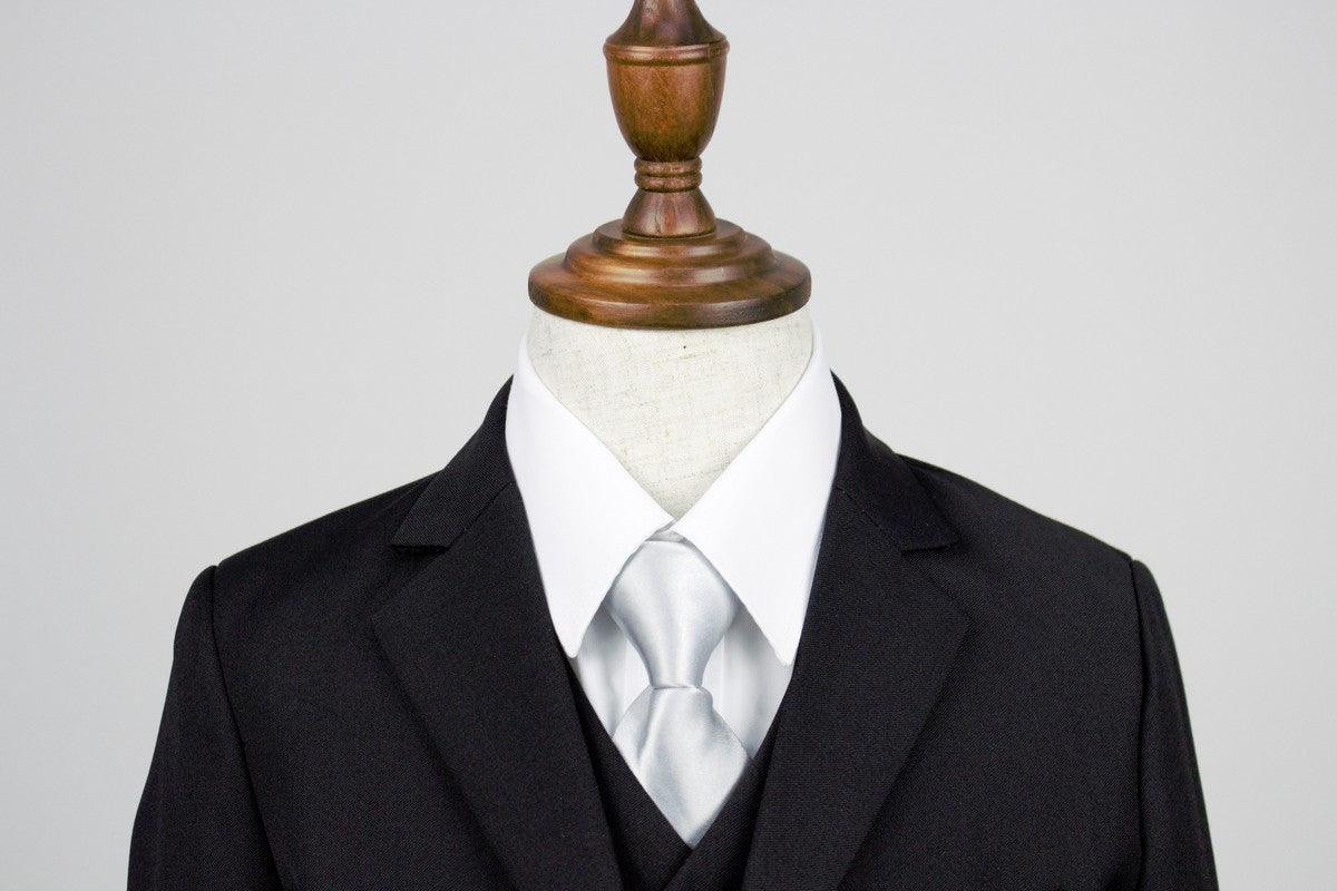 Silver Baby Boy Ties - Formal & Special Occasion Neckwear for Infants & Toddlers - Perfect for Weddings, Baptisms, and Family Photos