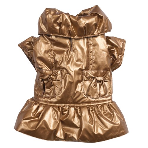 Zack & Zoey Polyester Razzle Dazzle Puffy Dog Coat - XX-Small Gold for Small Dogs | Warm Winter Jacket for Puppies | Perfect for Cold Weather Walks & Outdoor Adventures