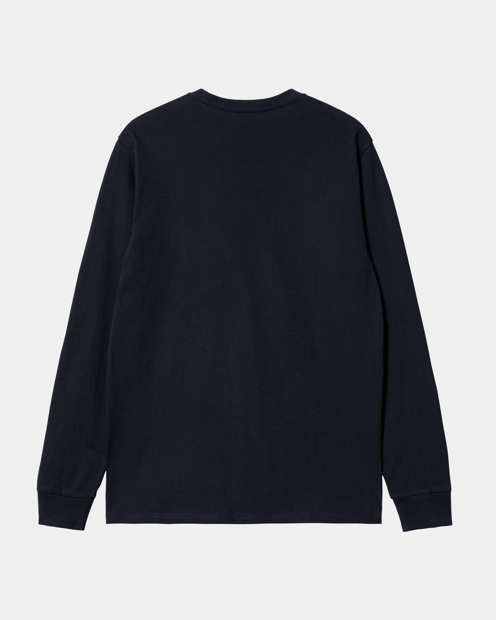 Long Sleeve Pocket T-Shirt for Men - Comfortable Cotton Crewneck Casual Shirt in Dark Navy | Perfect for Everyday Wear, Work & Outdoor Activities