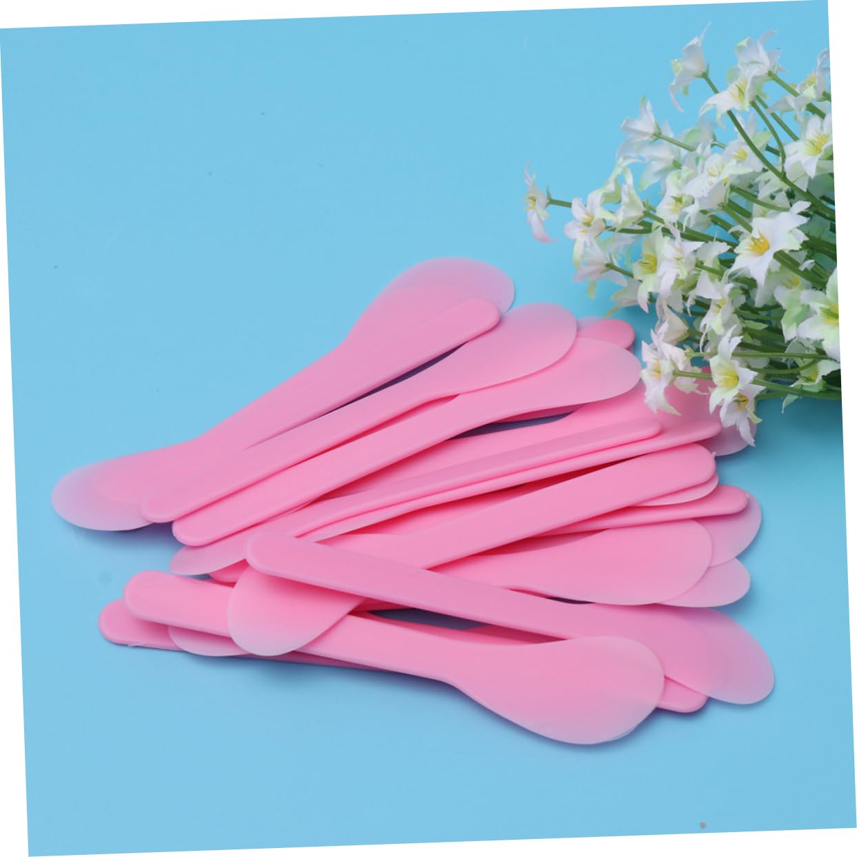100pcs Pink Cosmetic Spatulas - Makeup Spatula Set for Creams, Lotions & Skincare - Perfect for DIY Beauty, Salon & Travel Use