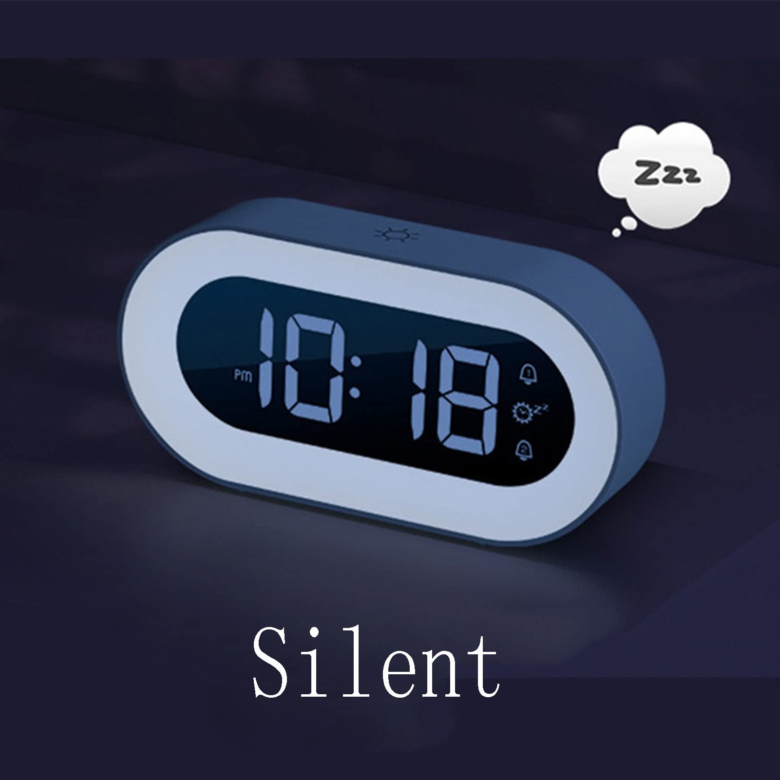 Portable Travel Alarm Clock - Silent Digital Electronic Clock for Bedroom, Dormitory, Office | White | Perfect for Home, Travel & Nightstand Use