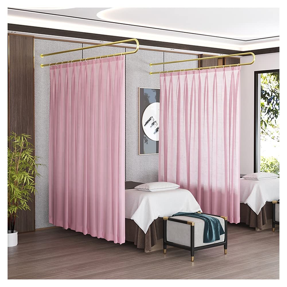 Semi-Sheer Room Divider Curtains - Light Filtering Privacy Curtain with U-Shaped Support Rod for Beauty Salons, Clinics & Shared Bedrooms | Salon Partition, Home Office Divider & Space Separator for Enhanced Privacy