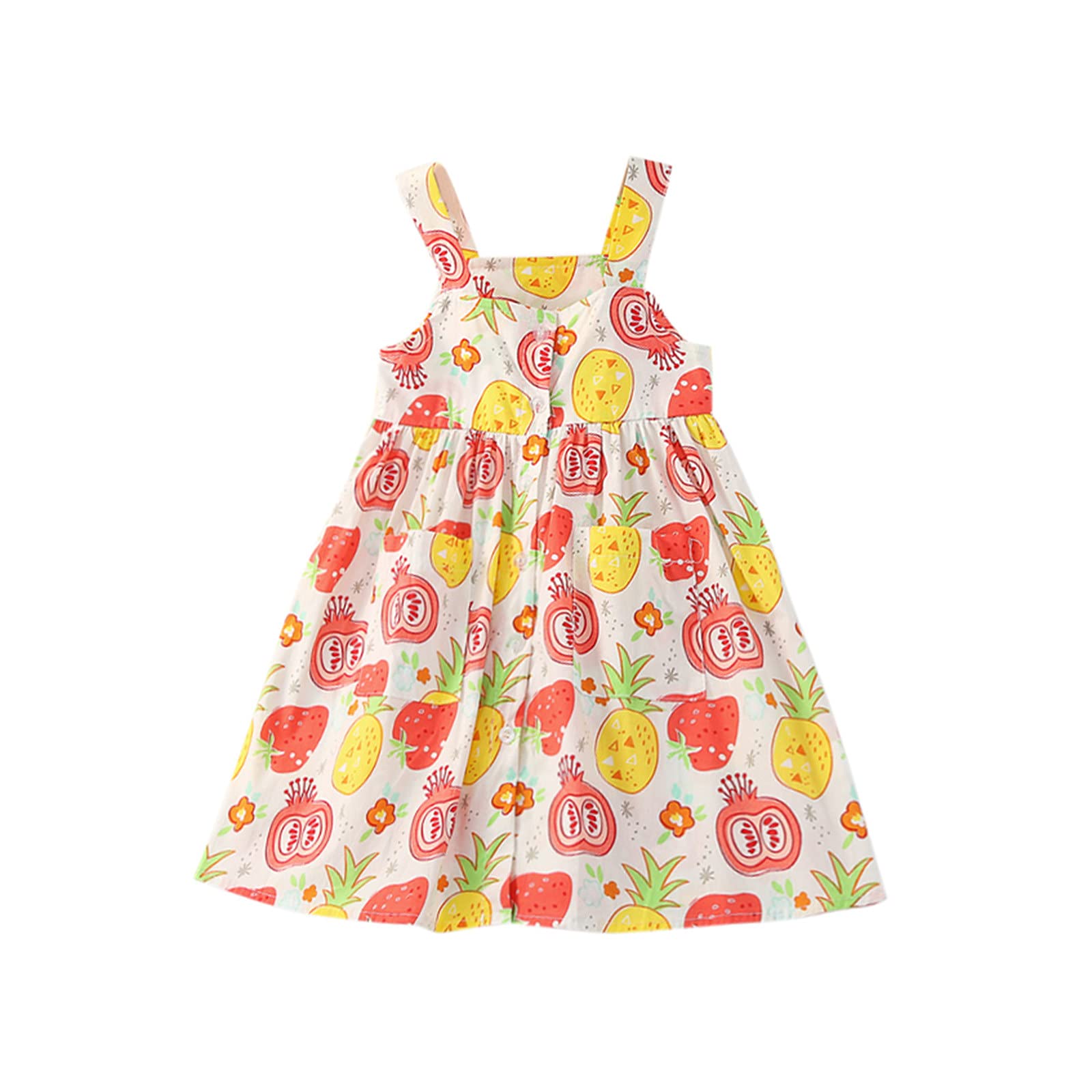 Girls Floral Cat Print Princess Dress - Sleeveless Summer Party Dress for Kids - Perfect for Birthday Parties, Playdates & Special Occasions