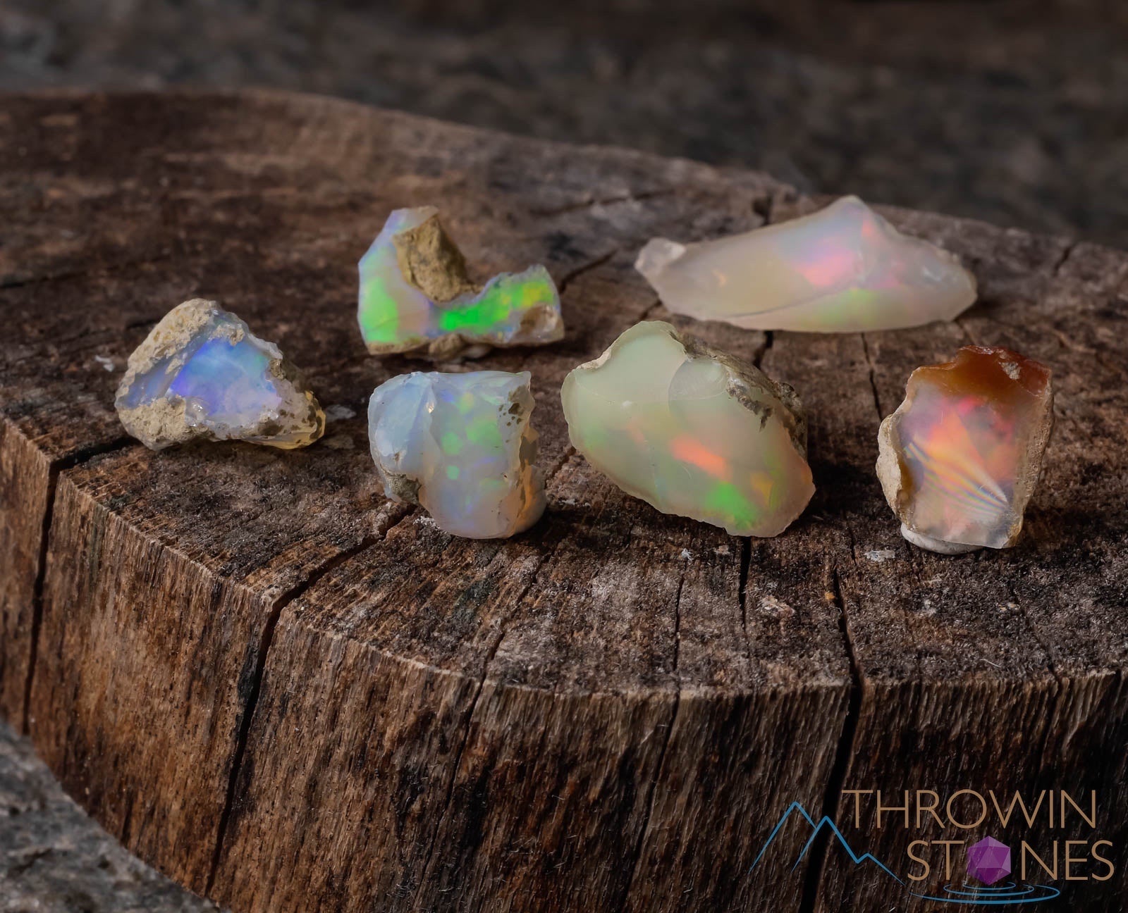 Natural Raw Opal Crystals - A Grade Small Bulk Rough Welo Opal Lot (E0088) for Jewelry Making, Crystal Healing & Mineral Collection