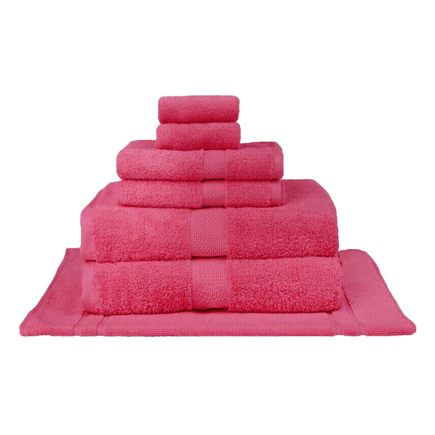 Premium 100% Combed Cotton Bath Towel Set - 7pc Ultra Soft & Absorbent Fuchsia Towels for Spa, Gym & Luxury Bathroom Essentials