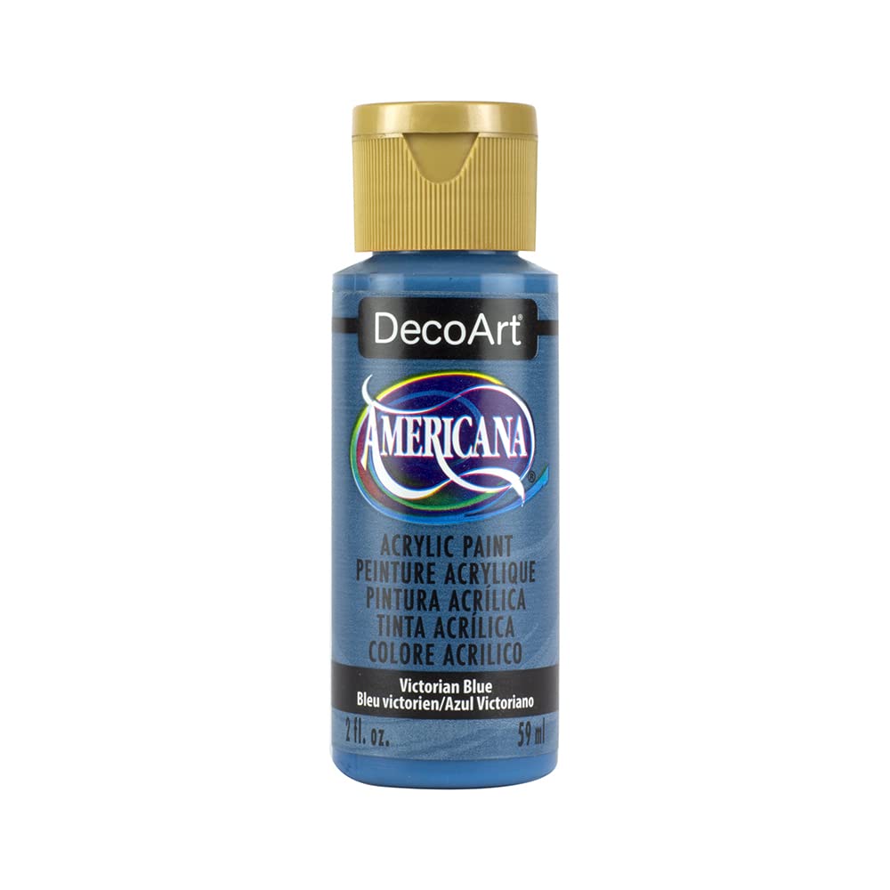 DecoArt Premium Acrylic Paint - 2 oz Victorian Blue - Professional Quality Artist Paint for Canvas, Wood, Fabric & DIY Crafts - Perfect for Home Decor, Scrapbooking & Art Projects