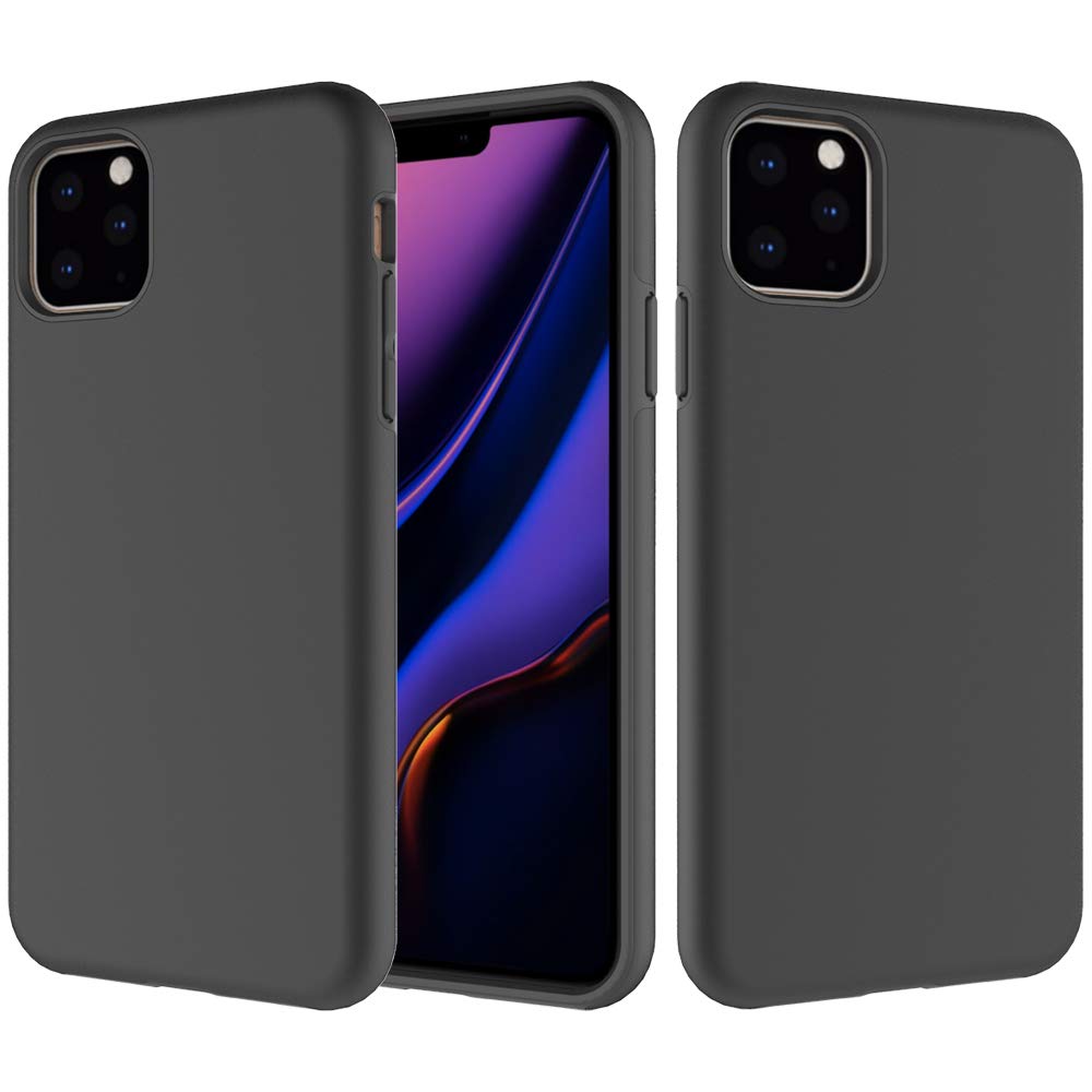 **Heavy Duty Shockproof Case for iPhone 11 Pro Max (6.5 Inch, 2019) – 2-in-1 Gel Rubber Full Body Protection, Drop Proof Cover – Compatible with iEugen – Perfect for Outdoor, Travel & Daily Use (Black)**